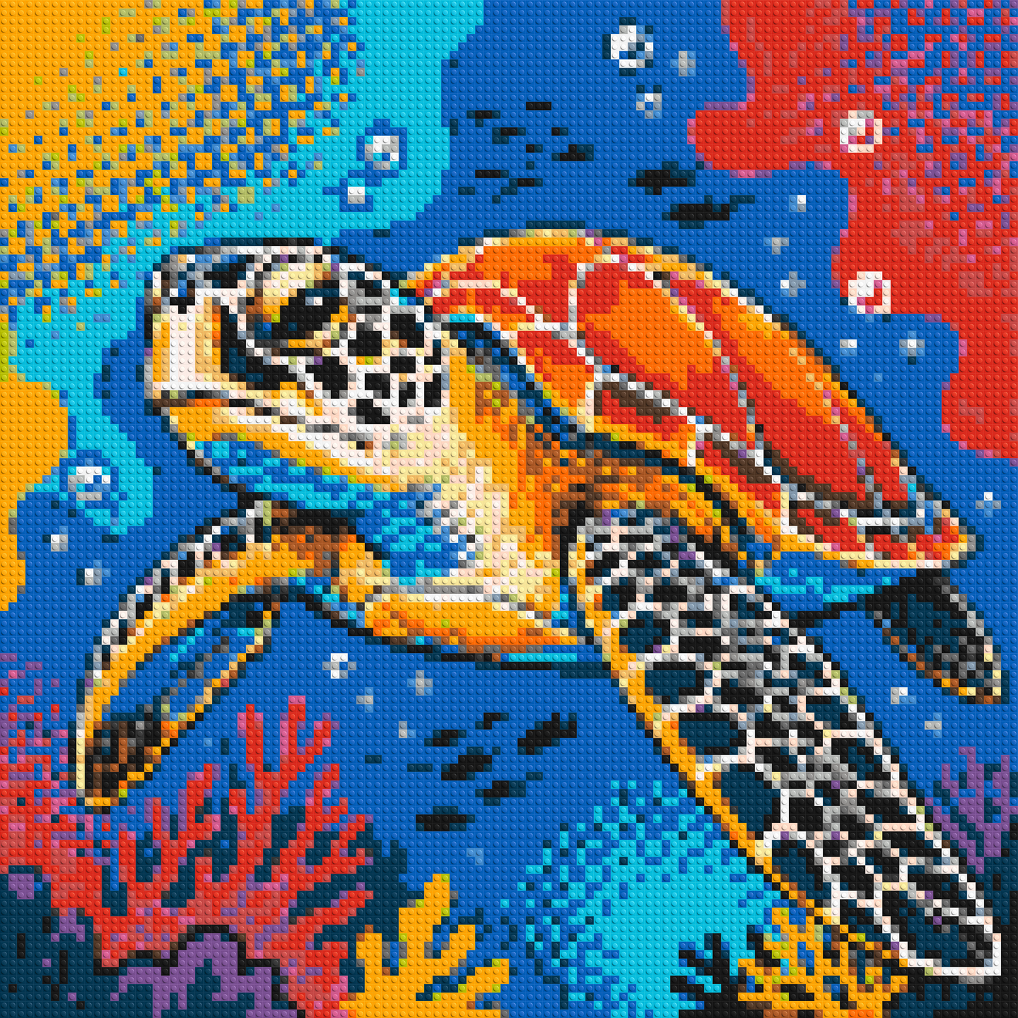 Vibrant Coral Reef Sea Turtle Pop Art - Brick Art Mosaic Kit 5x5 large