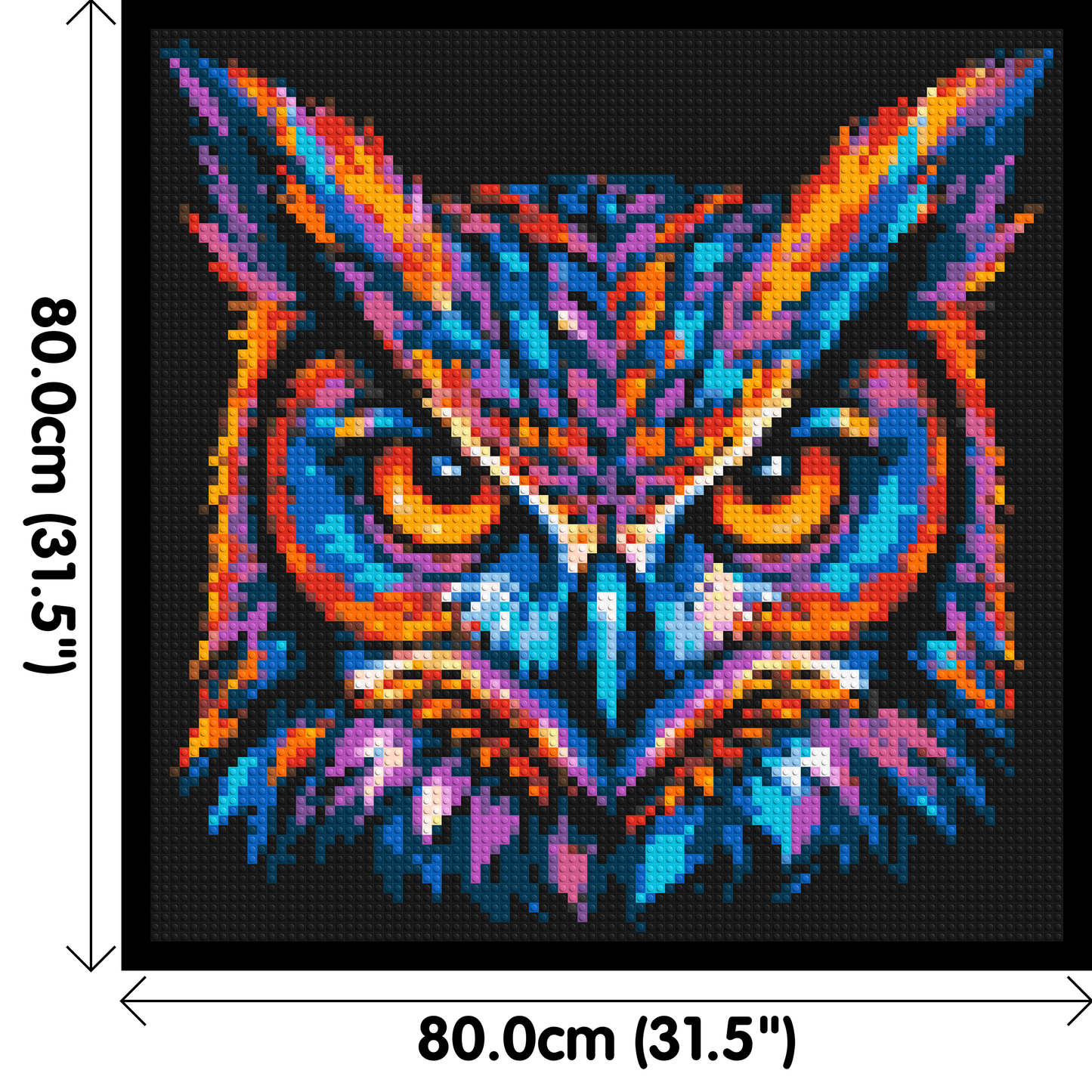 Psychedelic Neon Owl Face Pop Art - Brick Art Mosaic Kit 4x4 large
