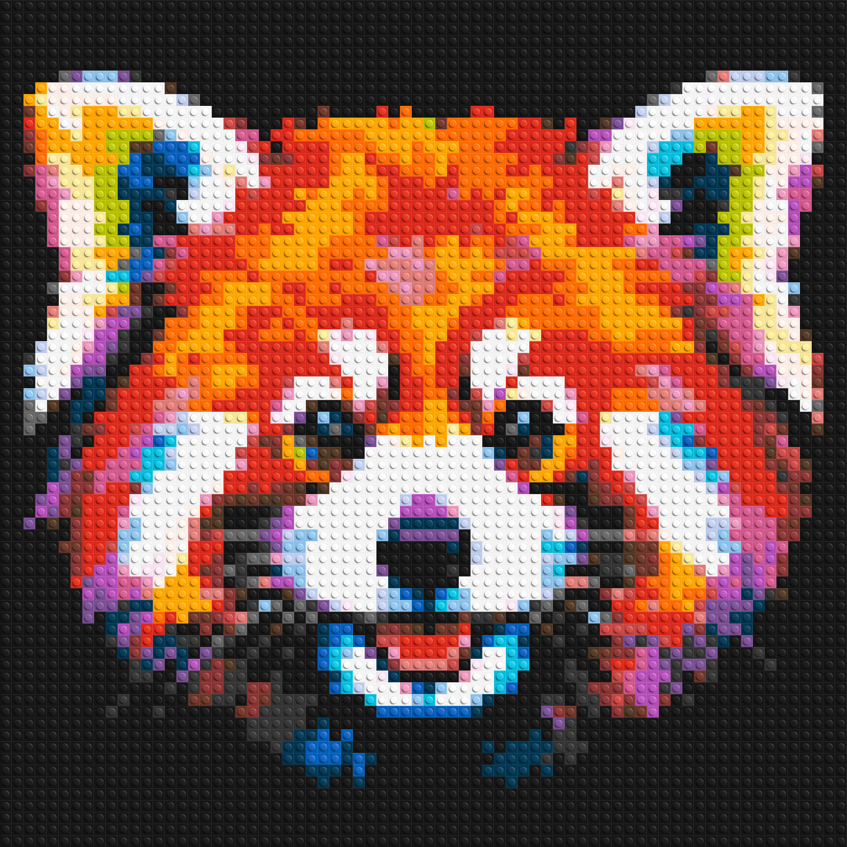 Vibrant Red Panda Face Pop Art - Brick Art Mosaic Kit 3x3 large