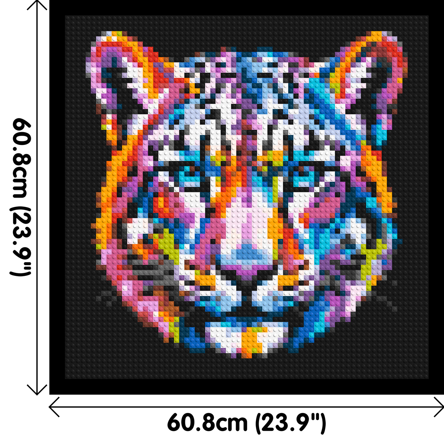 Vibrant Psychedelic Leopard Face Pop Art - Brick Art Mosaic Kit 3x3 large