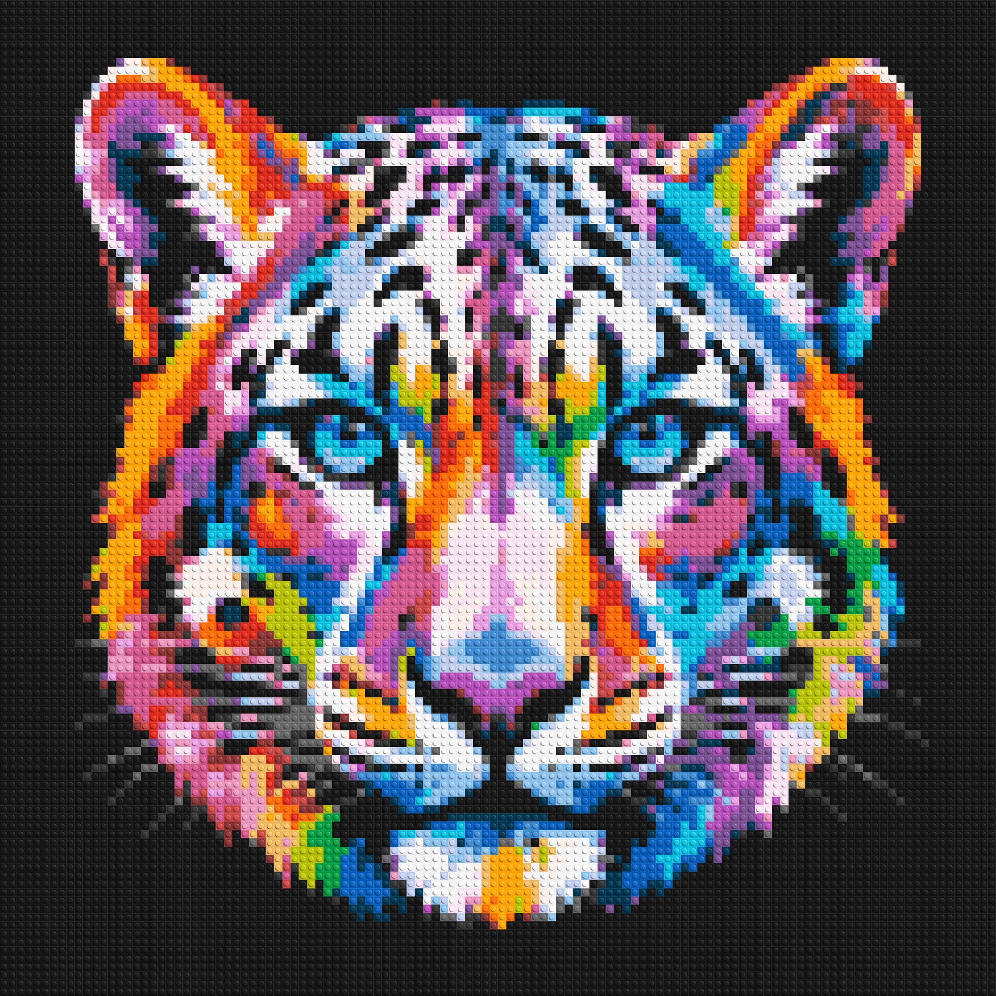 Vibrant Psychedelic Leopard Face Pop Art - Brick Art Mosaic Kit 5x5 large