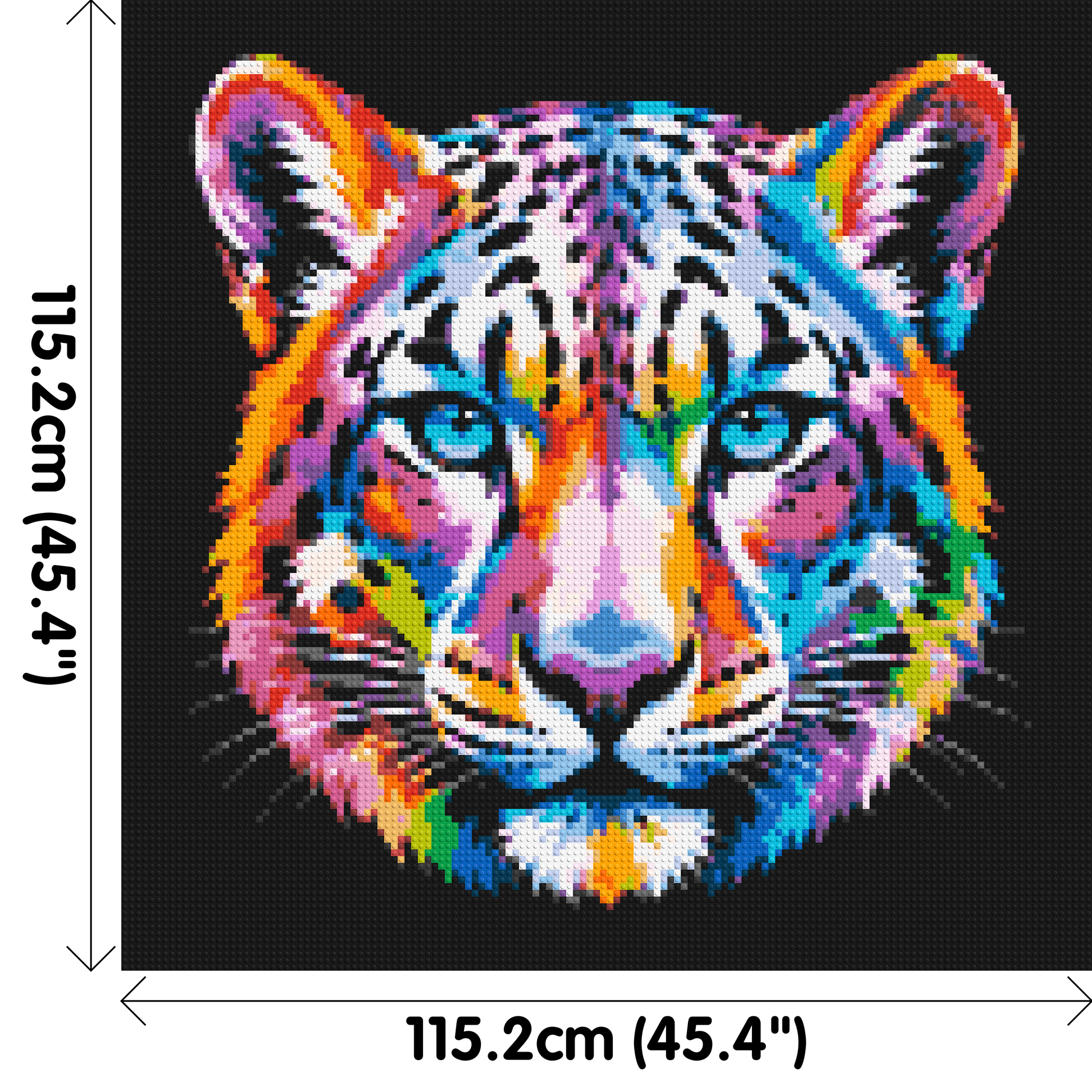 Vibrant Psychedelic Leopard Face Pop Art - Brick Art Mosaic Kit 6x6 dimensions