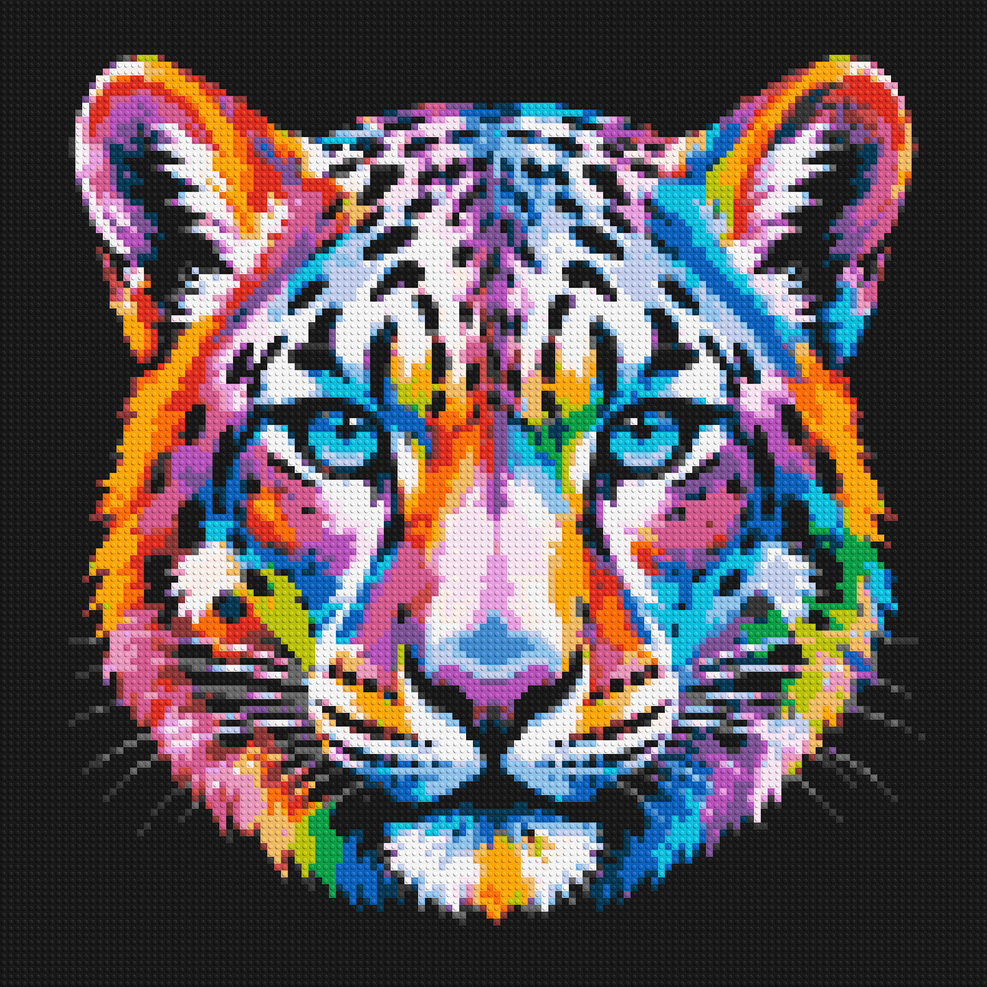 Vibrant Psychedelic Leopard Face Pop Art - Brick Art Mosaic Kit 6x6 large
