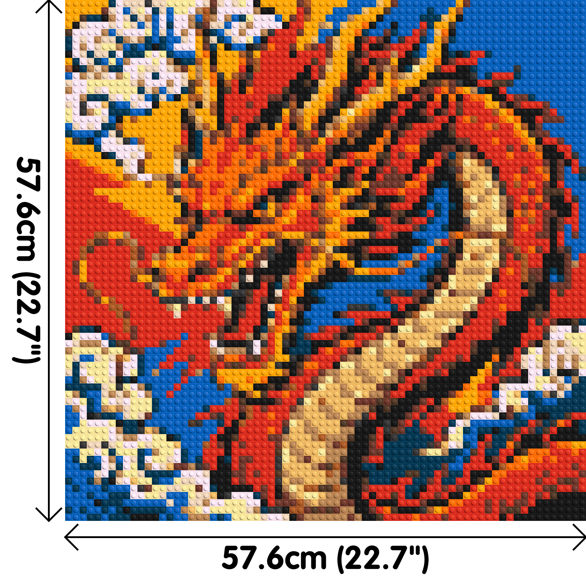 Fierce Eastern Dragon Pop Art - Brick Art Mosaic Kit 3x3 dimensions