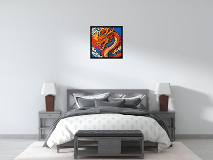 Fierce Eastern Dragon Pop Art - Brick Art Mosaic Kit 3x3 large