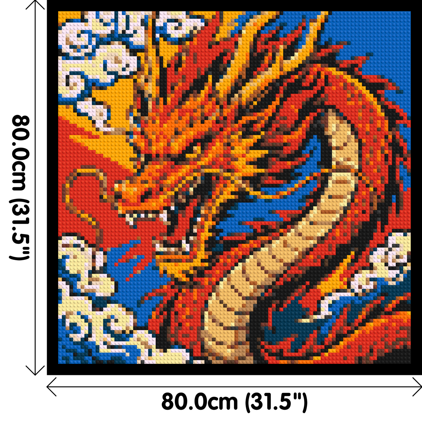 Fierce Eastern Dragon Pop Art - Brick Art Mosaic Kit 4x4 large