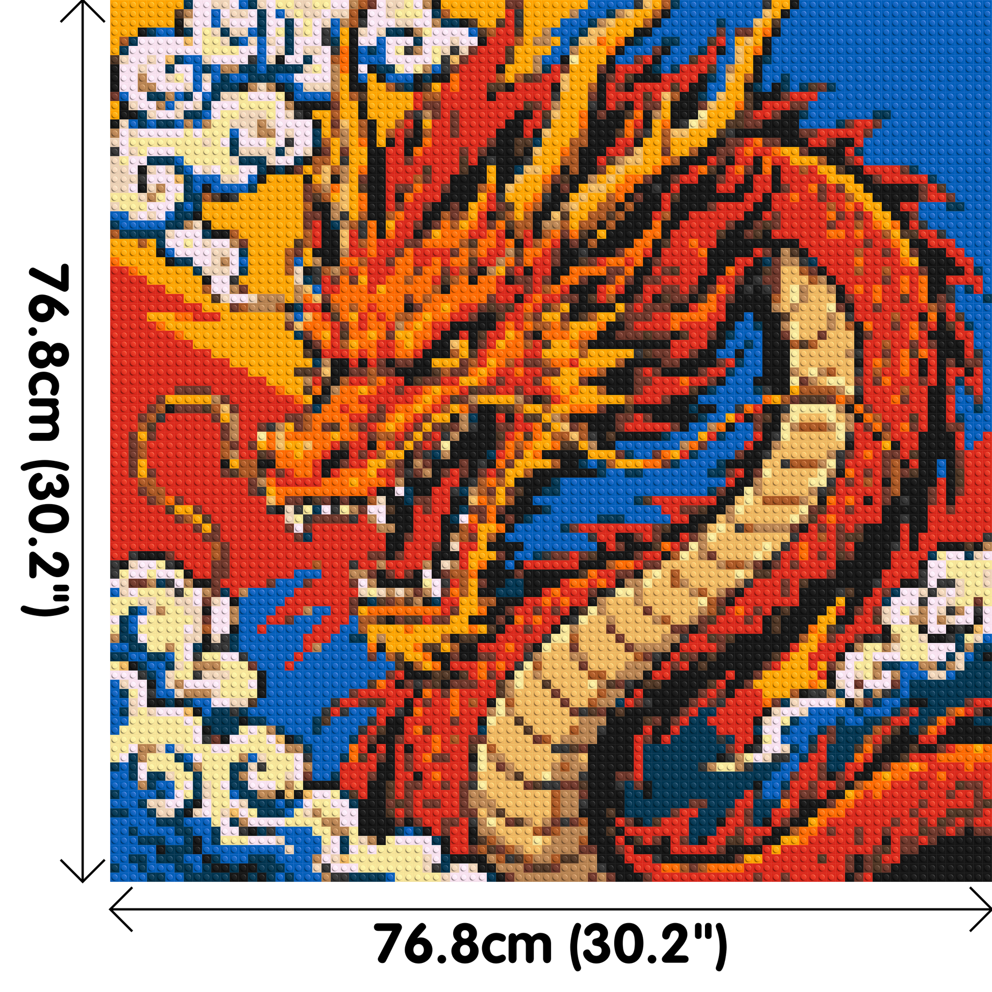Fierce Eastern Dragon Pop Art - Brick Art Mosaic Kit 4x4 dimensions