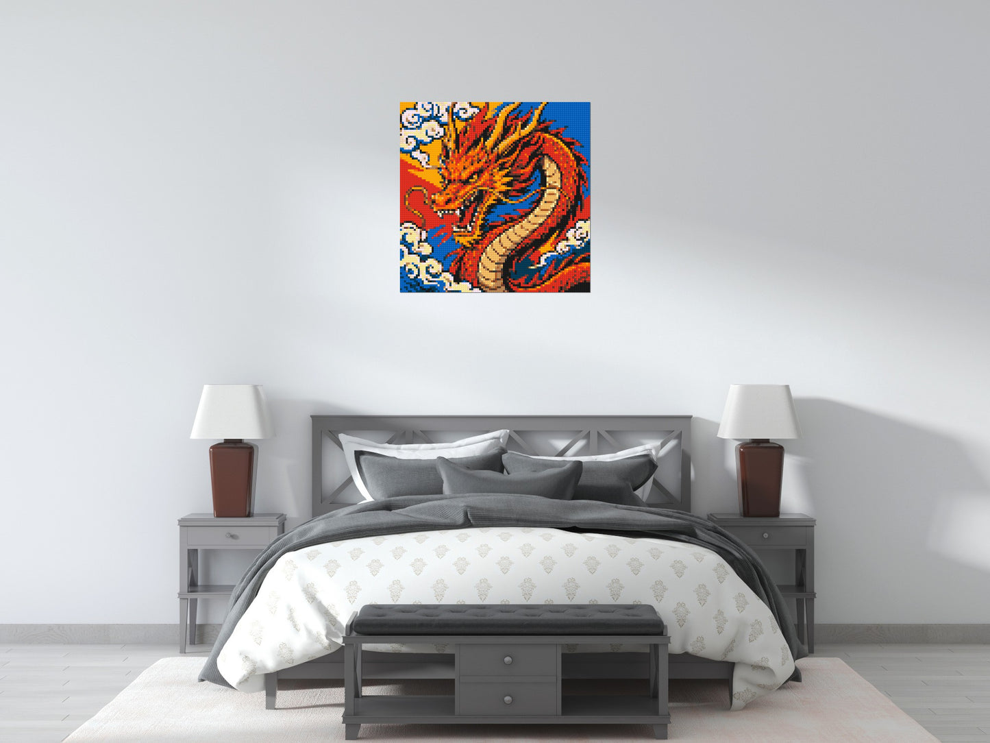 Fierce Eastern Dragon Pop Art - Brick Art Mosaic Kit 4x4 large