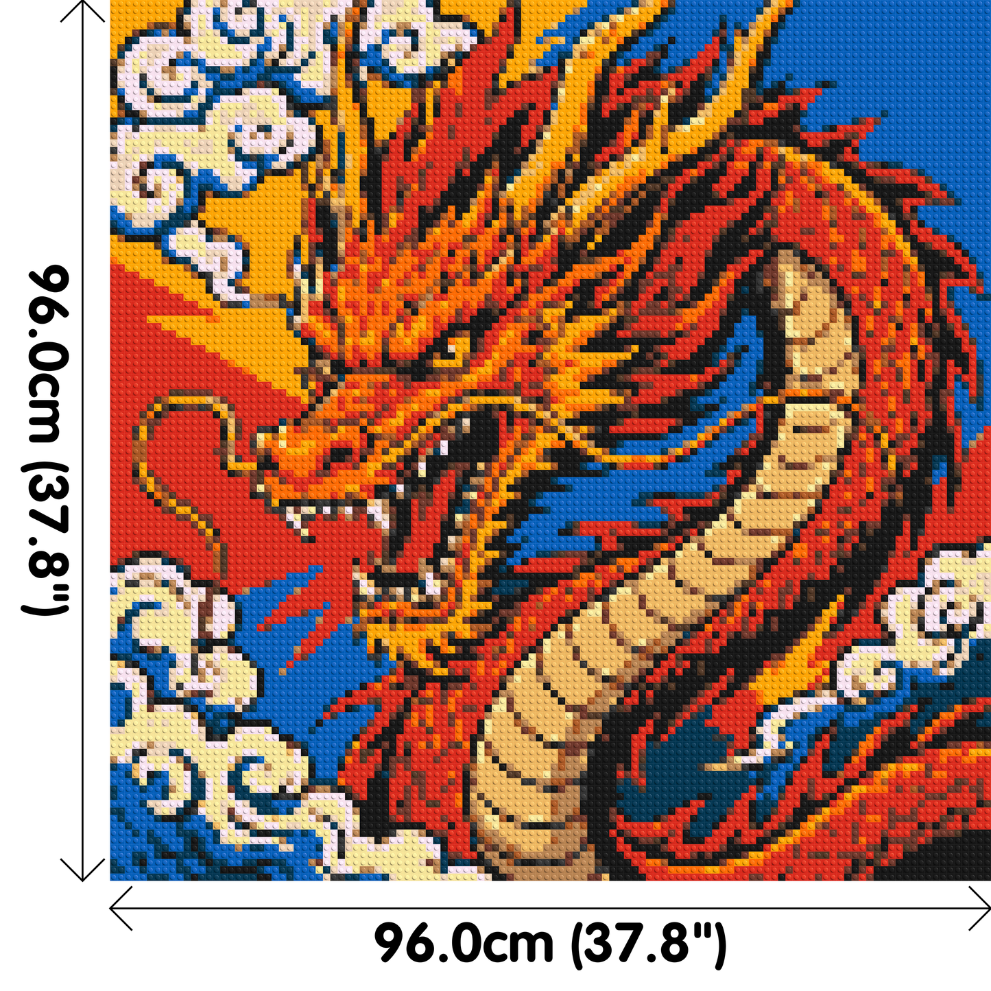 Fierce Eastern Dragon Pop Art - Brick Art Mosaic Kit 5x5 large