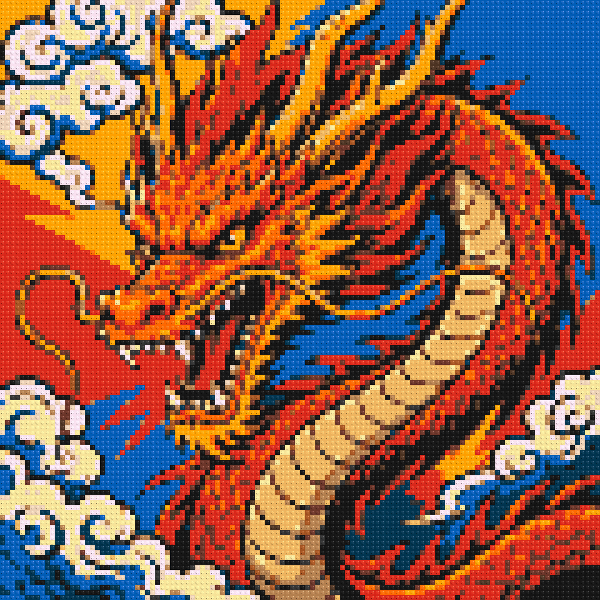 Fierce Eastern Dragon Pop Art - Brick Art Mosaic Kit 5x5 large