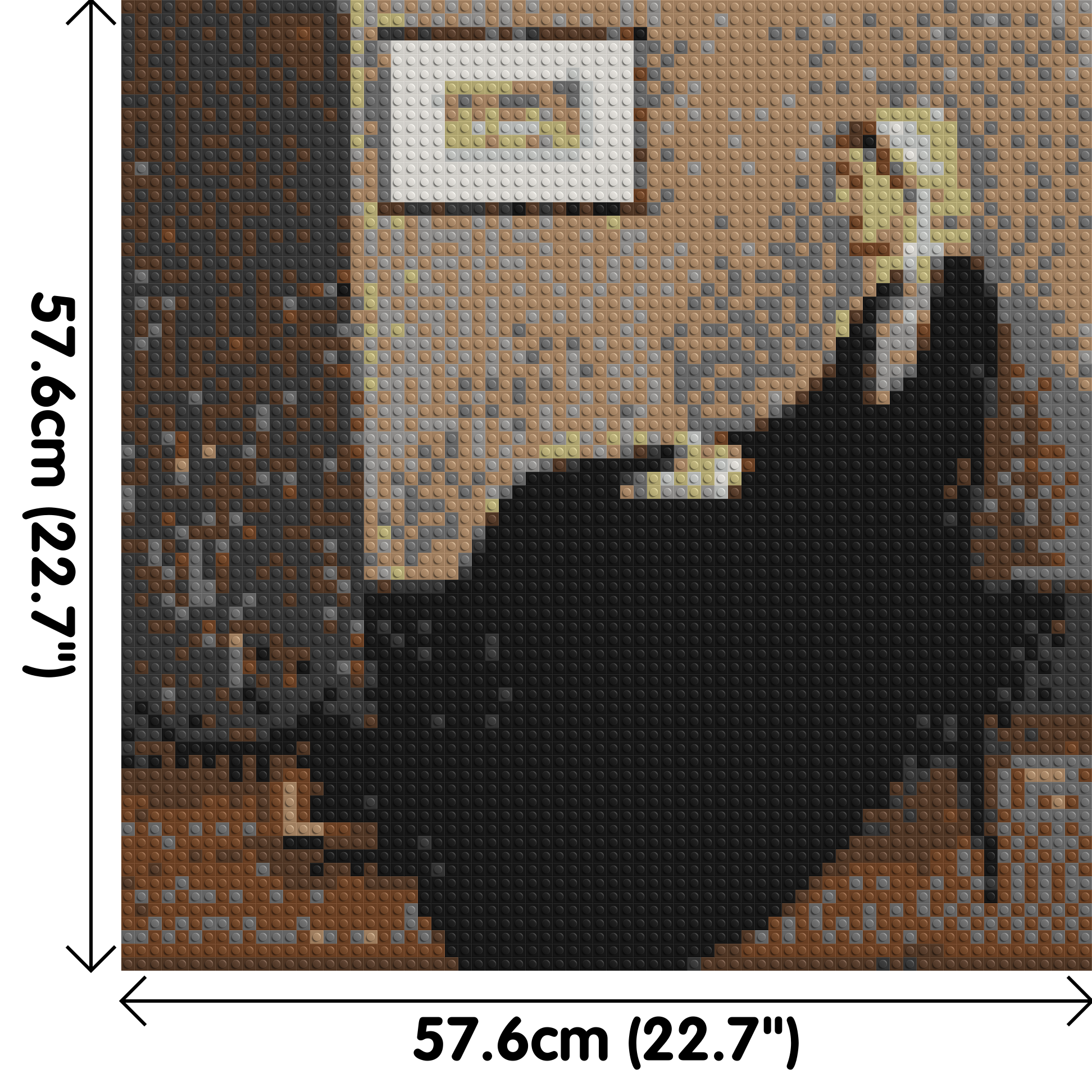 Whistler's Mother by James McNeill Whistler - Brick Art Mosaic Kit 3x3 dimensions
