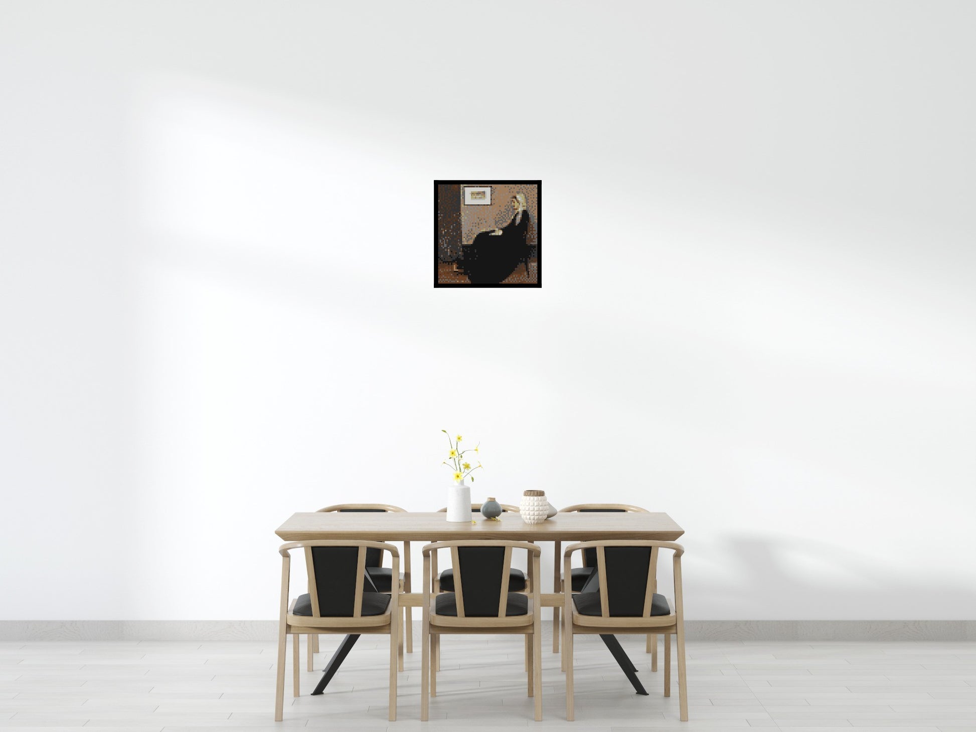 Whistler's Mother by James McNeill Whistler - Brick Art Mosaic Kit 3x3 scene with frame