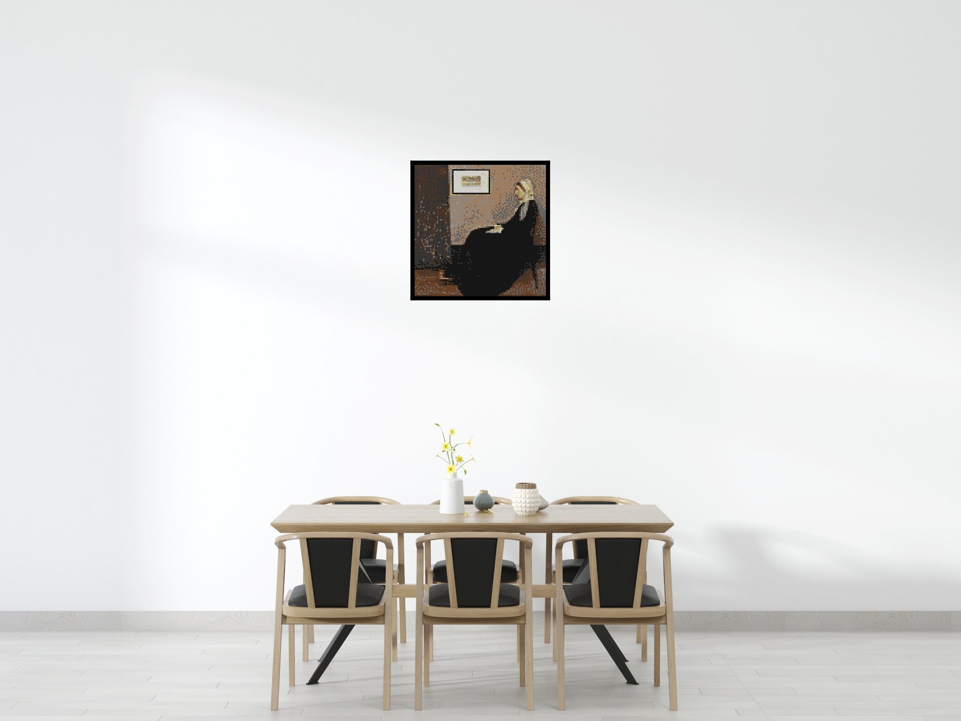 Whistler's Mother by James McNeill Whistler - Brick Art Mosaic Kit 4x4 scene with frame