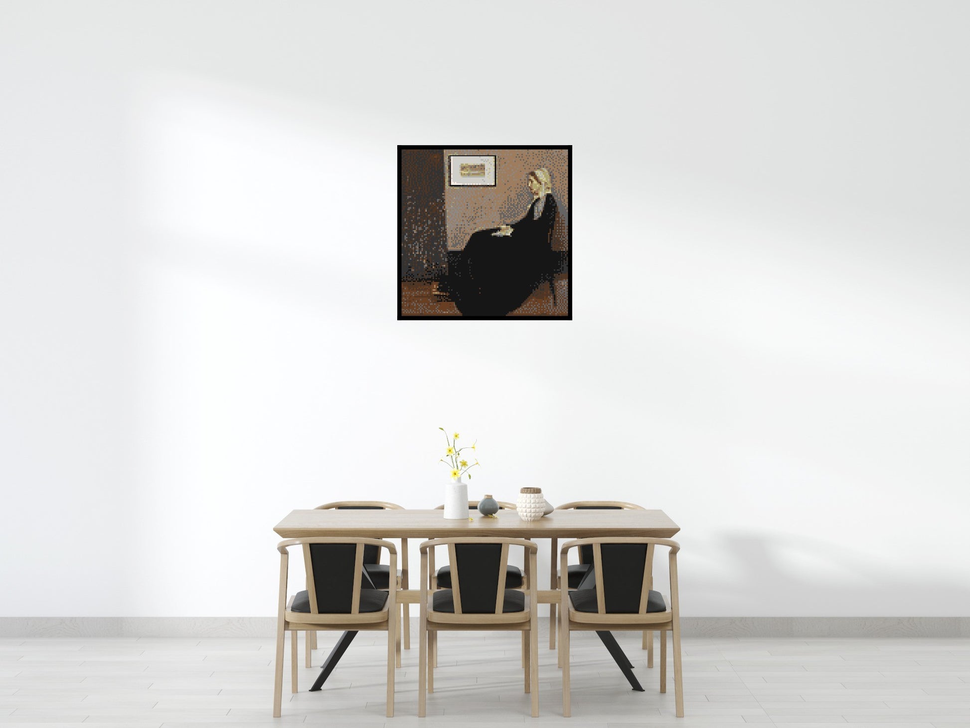 Whistler's Mother by James McNeill Whistler - Brick Art Mosaic Kit 5x5 scene with frame