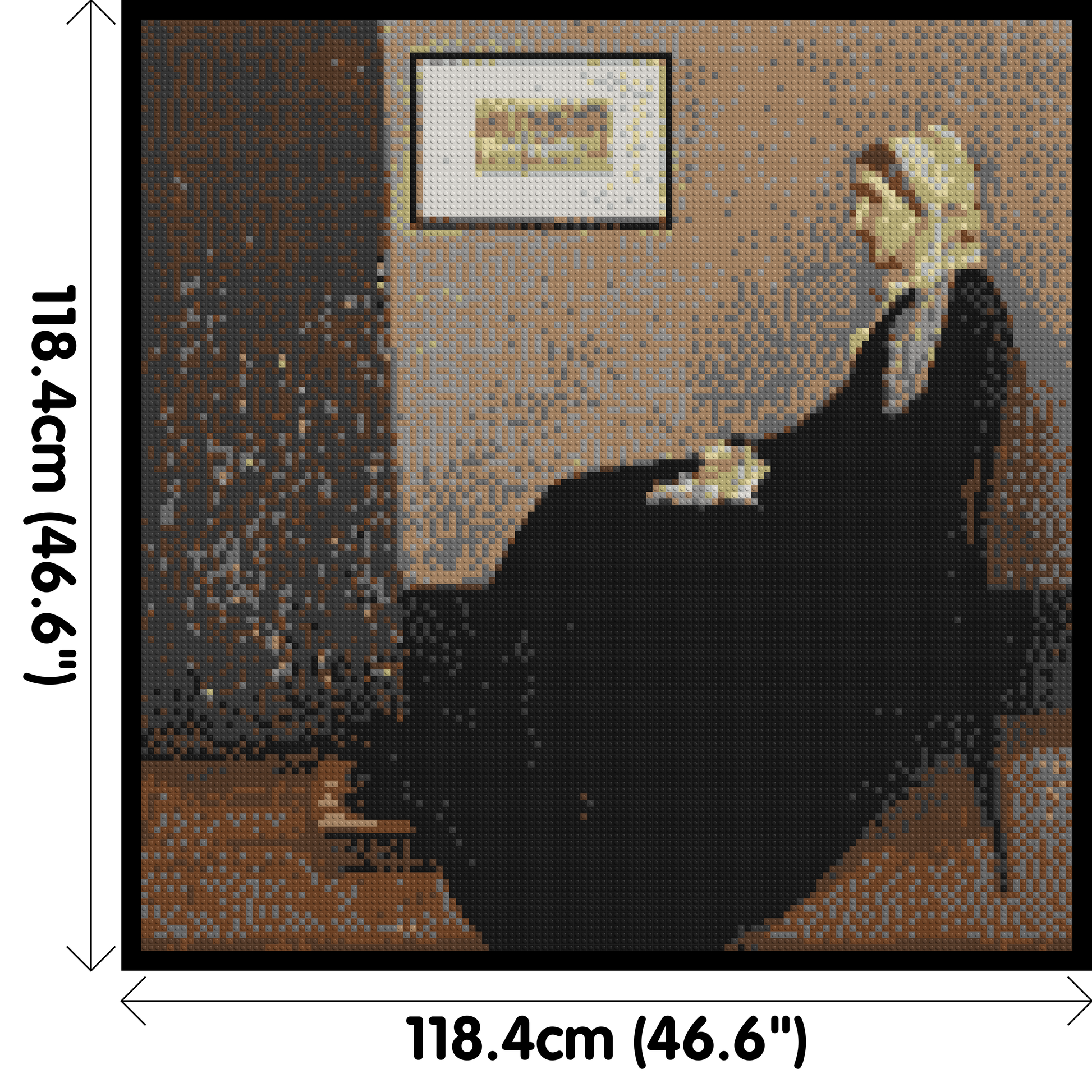 Whistler's Mother by James McNeill Whistler - Brick Art Mosaic Kit 6x6 dimensions with frame