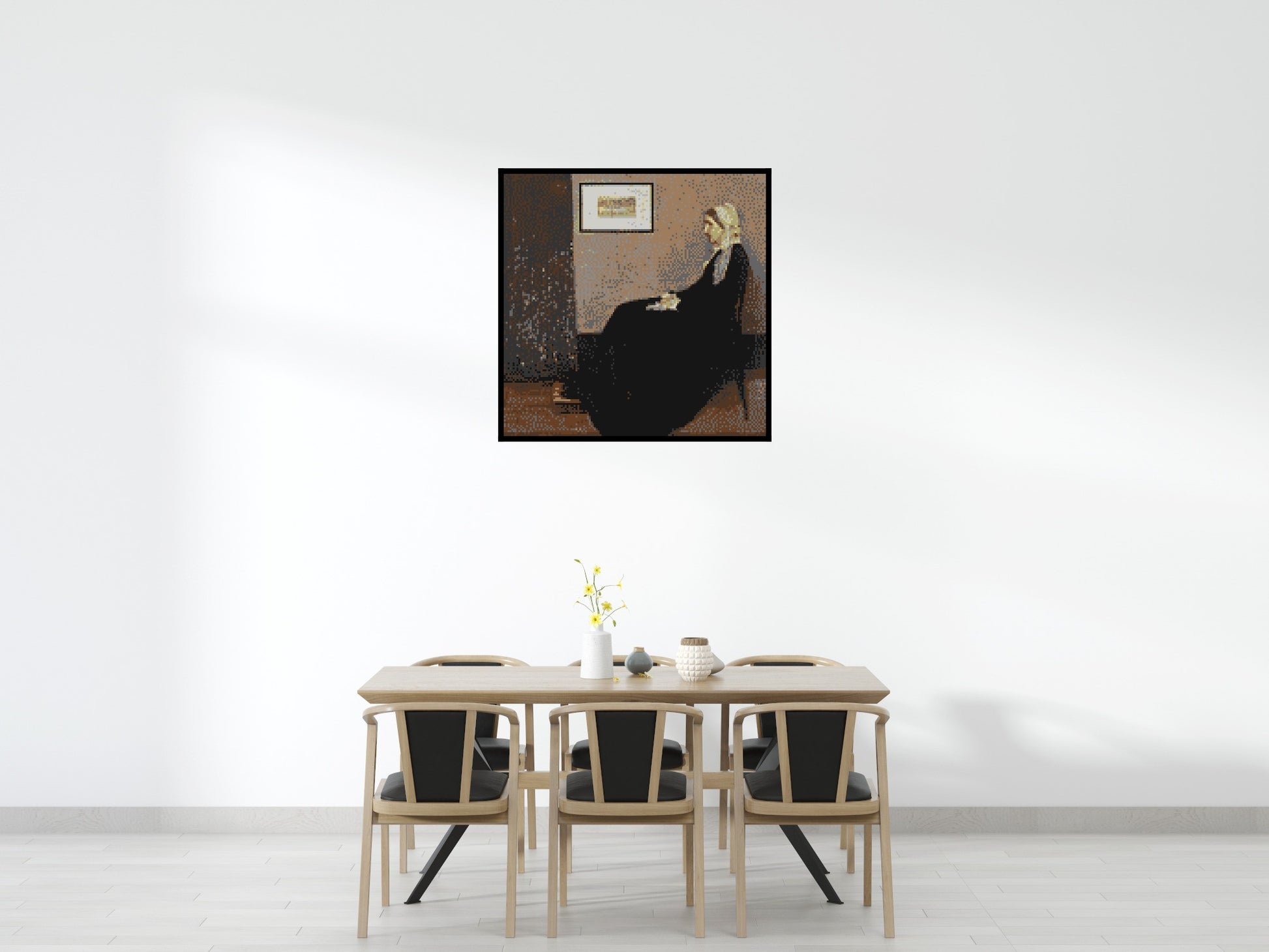Whistler's Mother by James McNeill Whistler - Brick Art Mosaic Kit 6x6 scene with frame