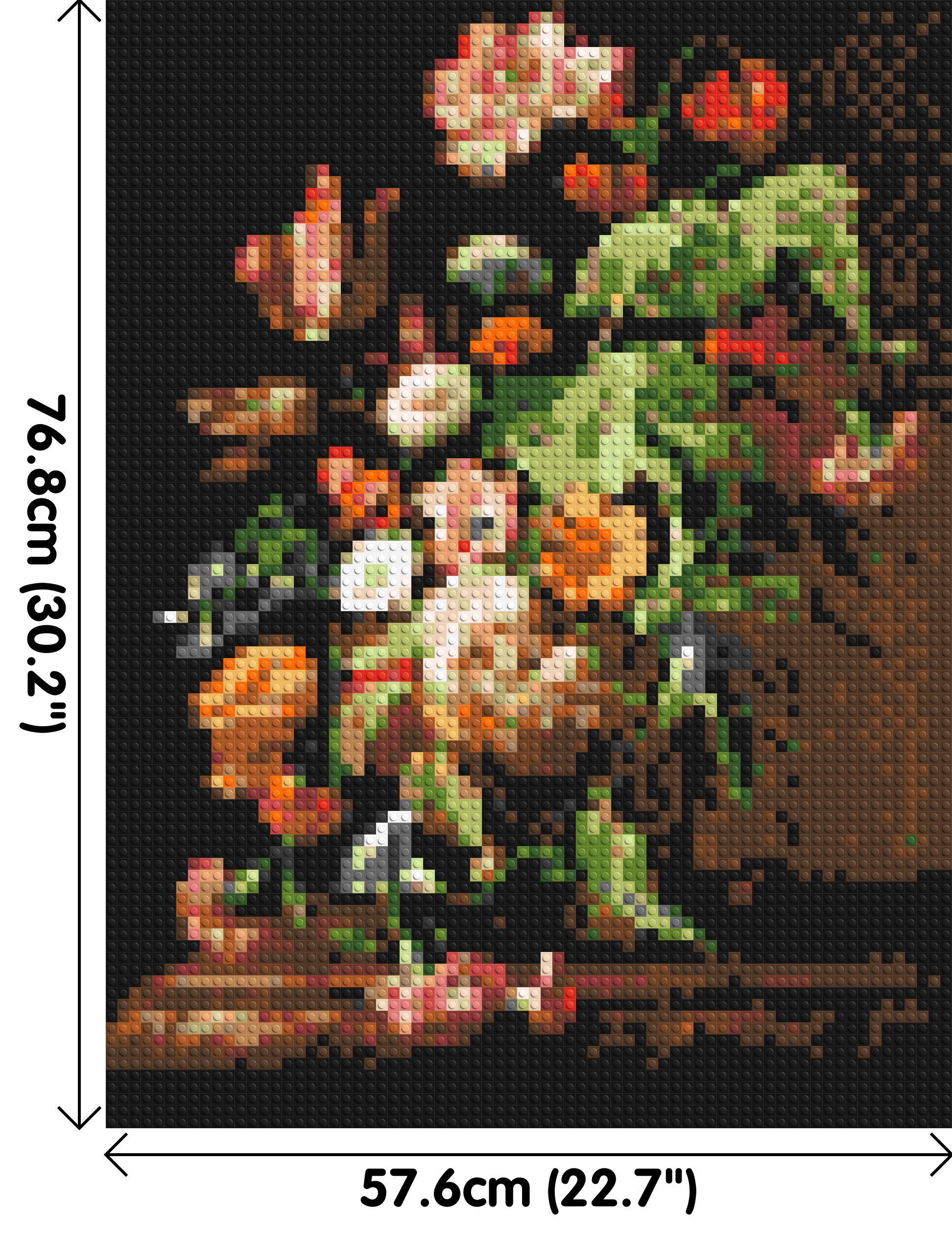 Still Life with Flowers by Rachel Ruysch - Brick Art Mosaic Kit 3x4 dimensions