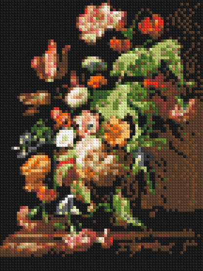 Still Life with Flowers by Rachel Ruysch - Brick Art Mosaic Kit 3x4 large
