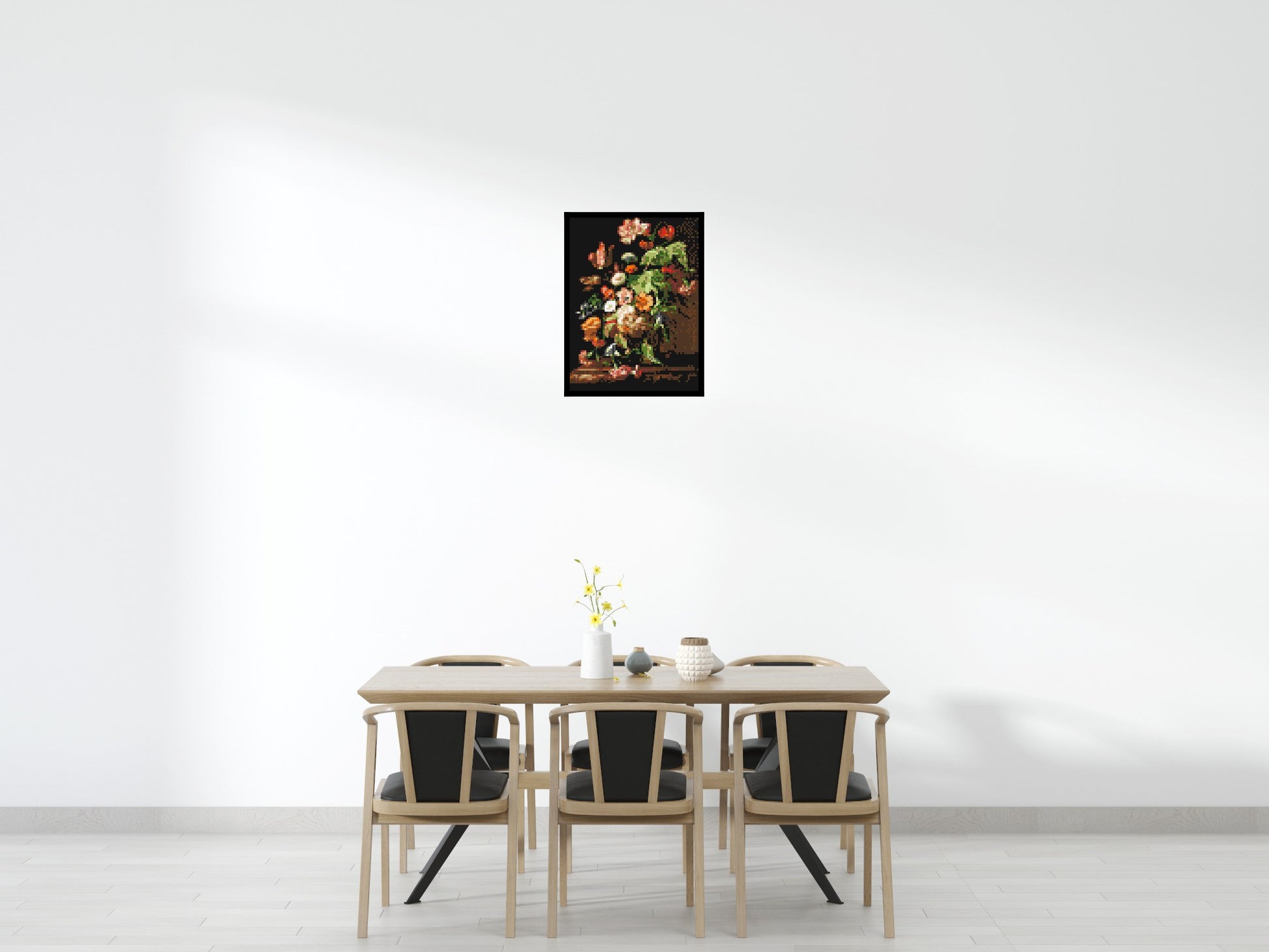 Still Life with Flowers by Rachel Ruysch - Brick Art Mosaic Kit 3x4 scene with frame