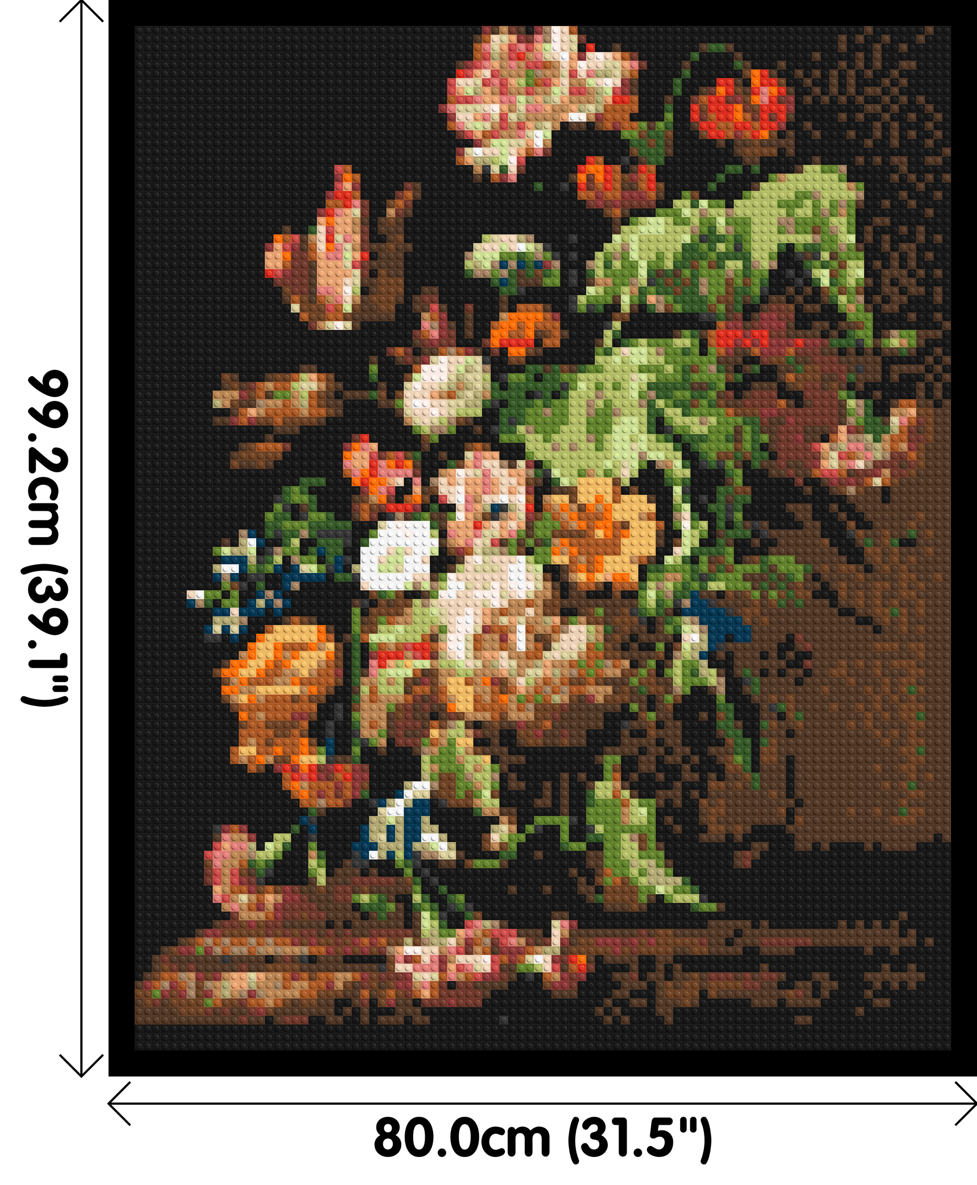 Still Life with Flowers by Rachel Ruysch - Brick Art Mosaic Kit 4x5 dimensions with frame