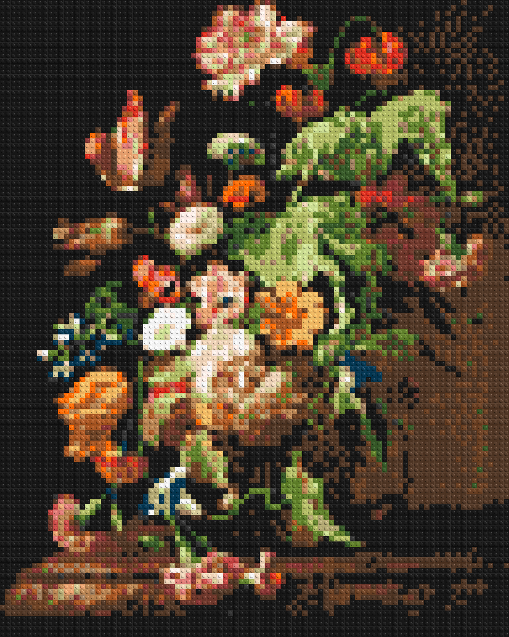 Still Life with Flowers by Rachel Ruysch - Brick Art Mosaic Kit 4x5 large