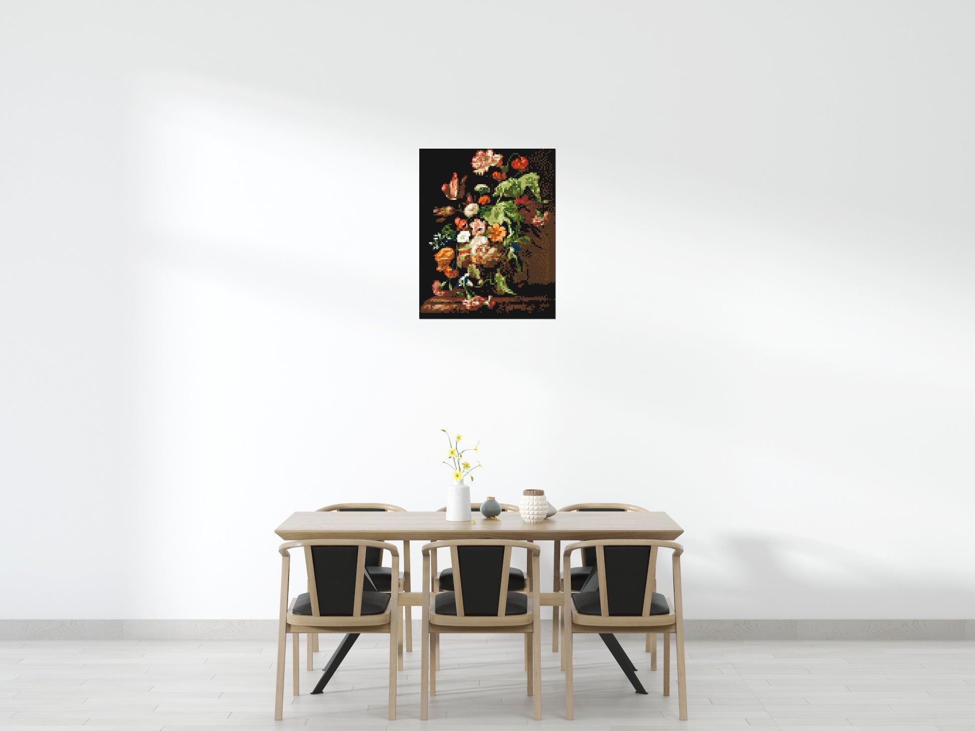 Still Life with Flowers by Rachel Ruysch - Brick Art Mosaic Kit 4x5 scene