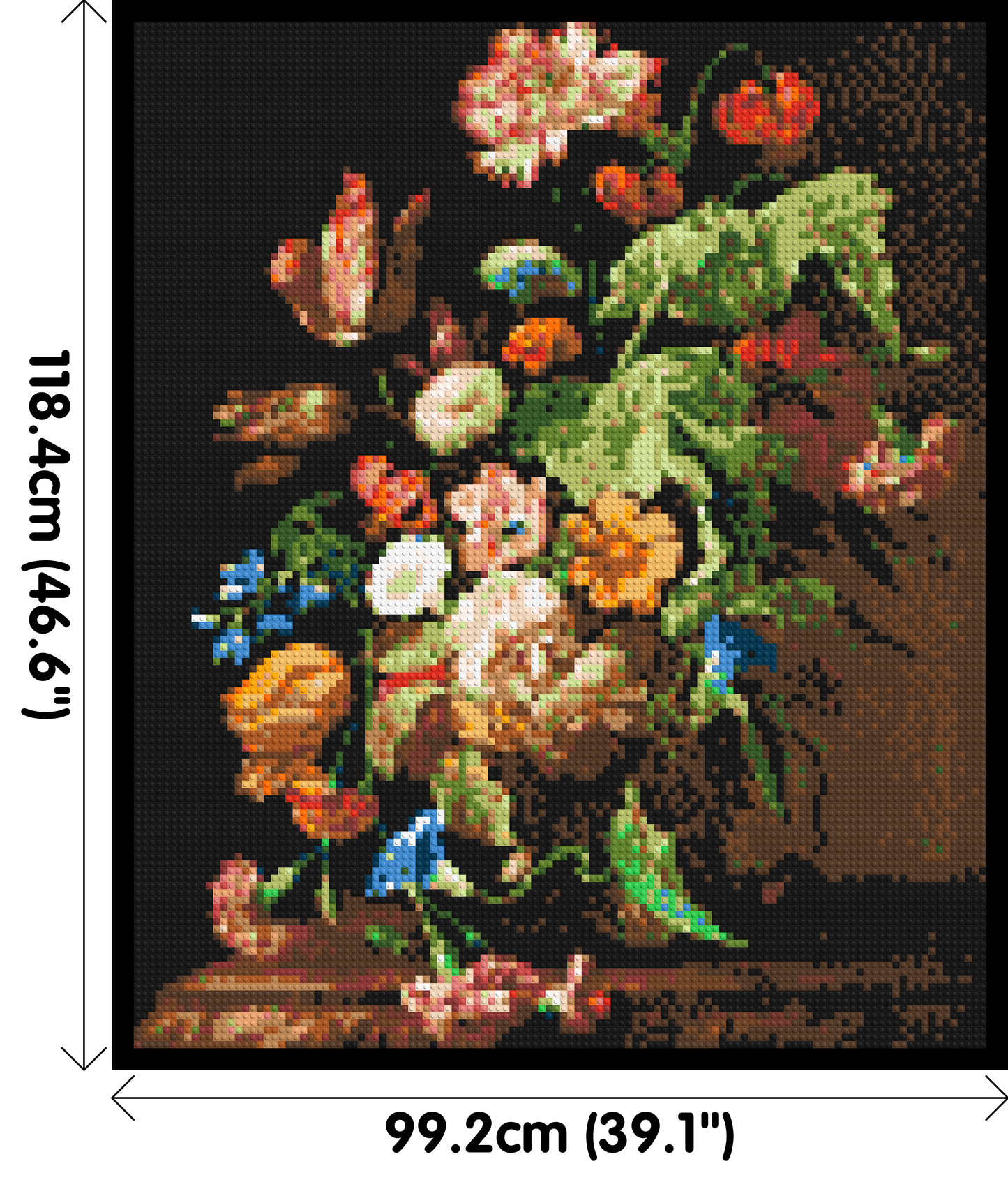 Still Life with Flowers by Rachel Ruysch - Brick Art Mosaic Kit 5x6 large