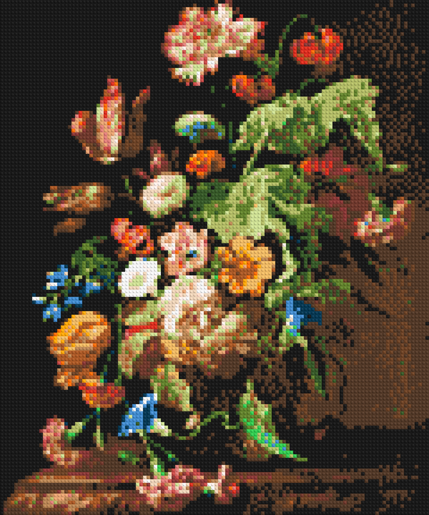 Still Life with Flowers by Rachel Ruysch - Brick Art Mosaic Kit 5x6 large