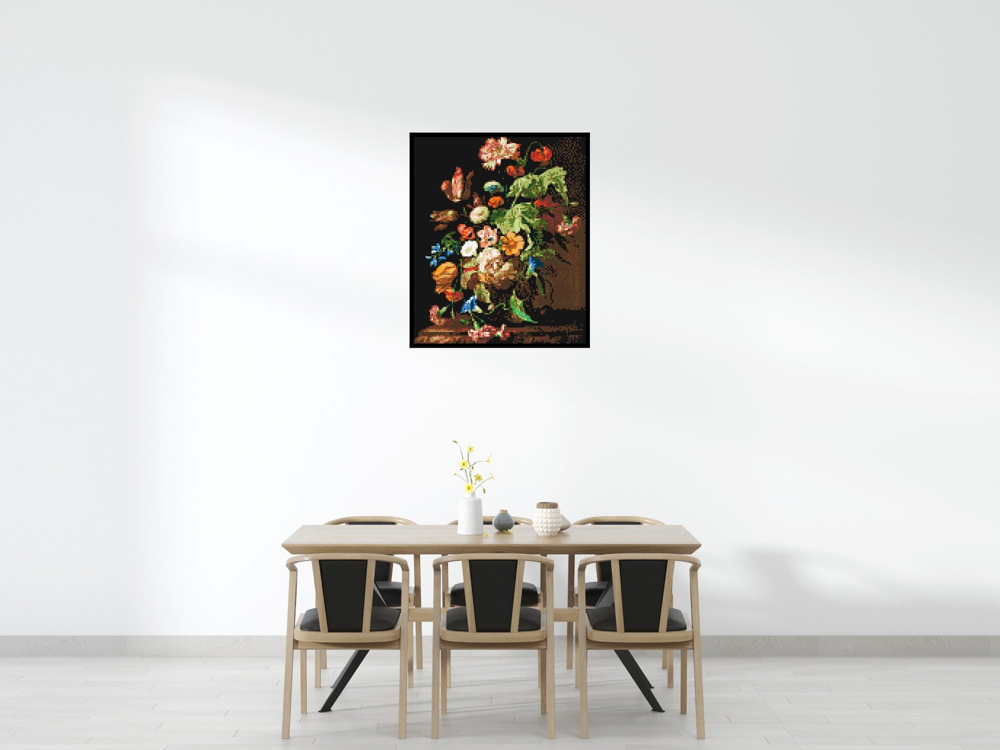 Still Life with Flowers by Rachel Ruysch - Brick Art Mosaic Kit 5x6 scene with frame