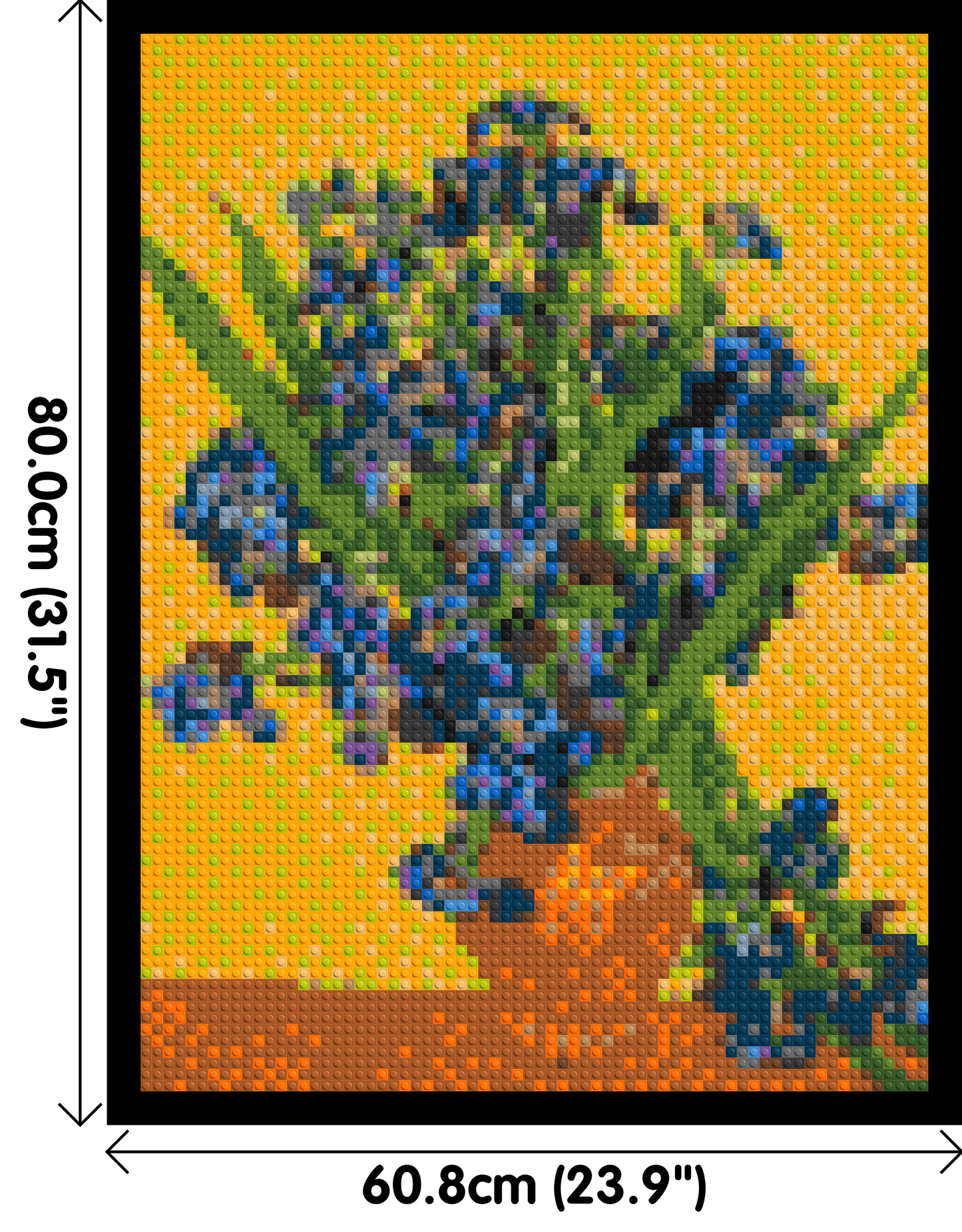 Vase with Irises by Vincent van Gogh - Brick Art Mosaic Kit 3x4 large