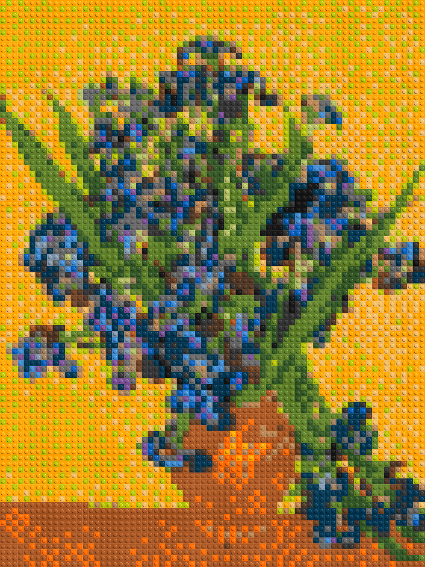 Vase with Irises by Vincent van Gogh - Brick Art Mosaic Kit 3x4 large