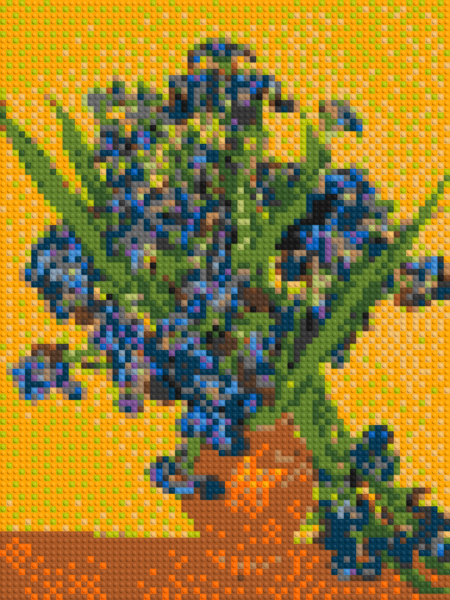 Vase with Irises by Vincent van Gogh - Brick Art Mosaic Kit 3x4 large