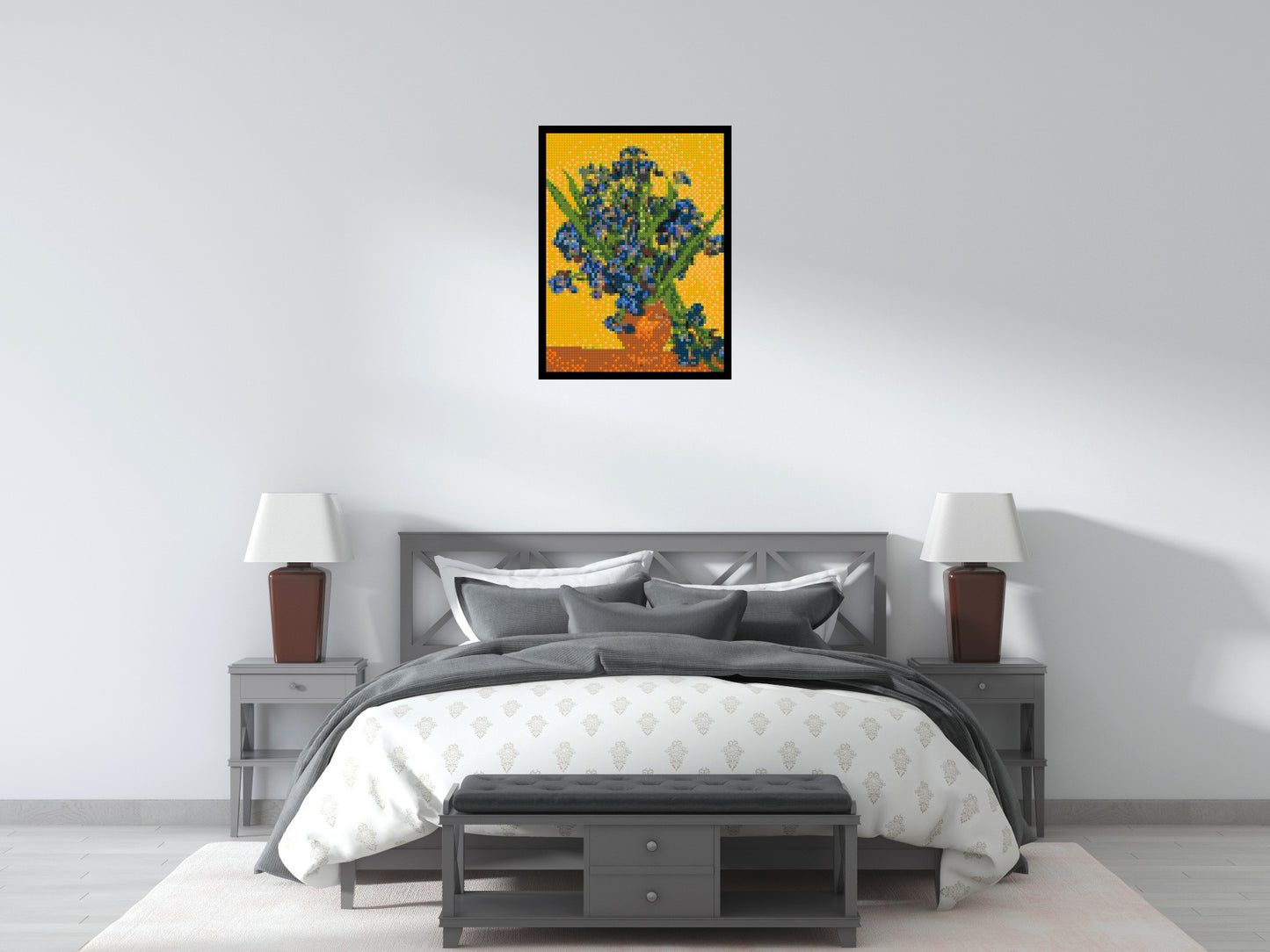 Vase with Irises by Vincent van Gogh - Brick Art Mosaic Kit 3x4 large