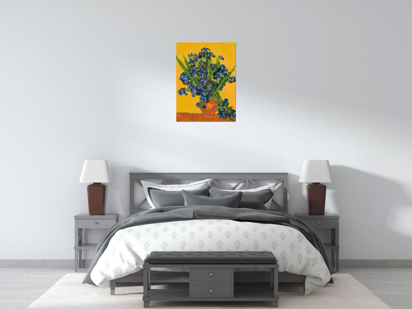 Vase with Irises by Vincent van Gogh - Brick Art Mosaic Kit 3x4 large