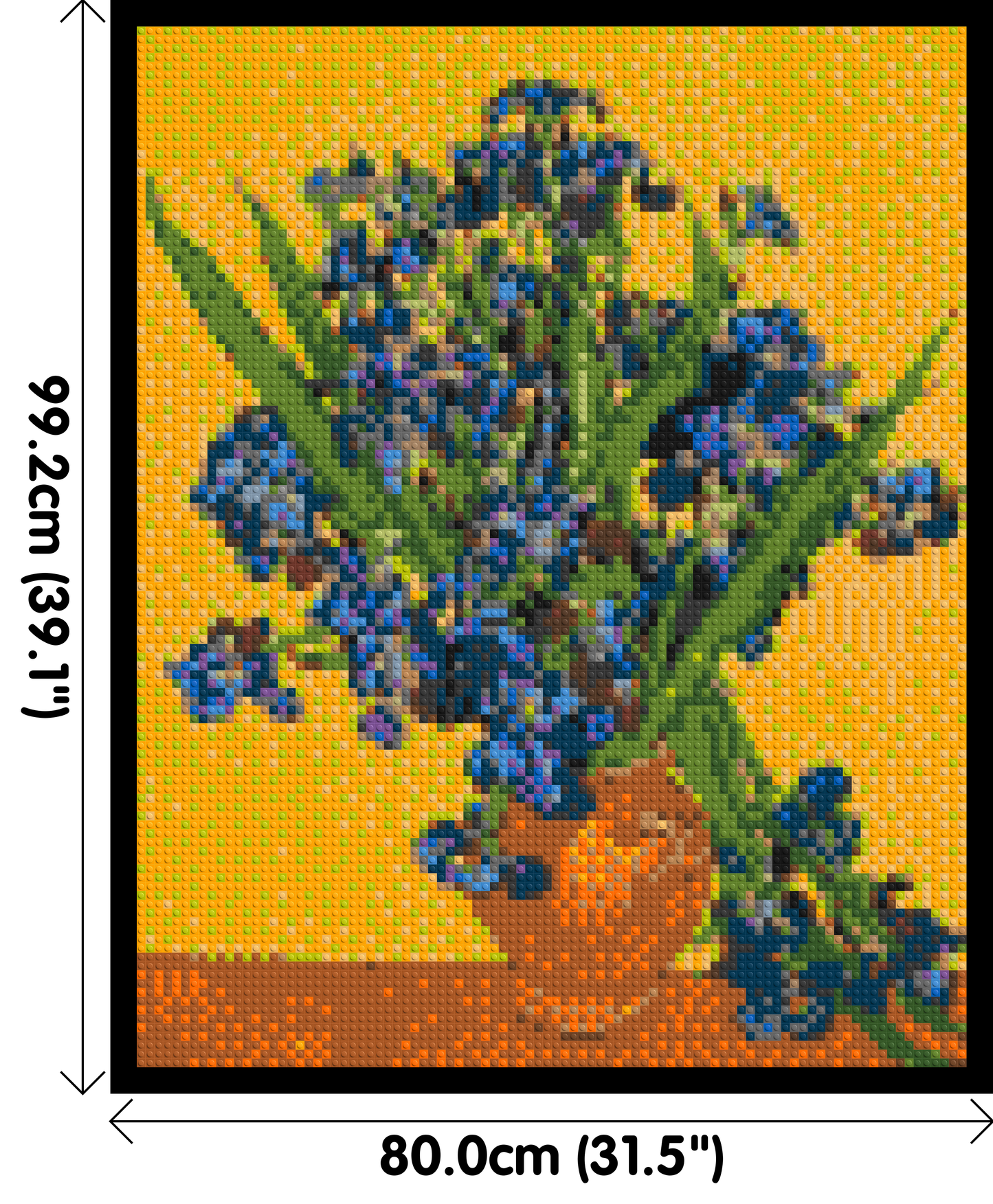 Vase with Irises by Vincent van Gogh - Brick Art Mosaic Kit 4x5 large
