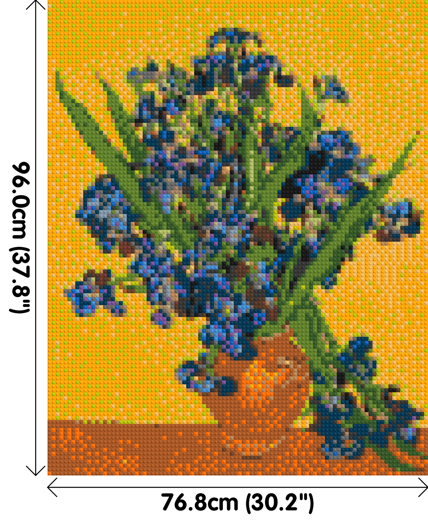 Vase with Irises by Vincent van Gogh - Brick Art Mosaic Kit 4x5 large