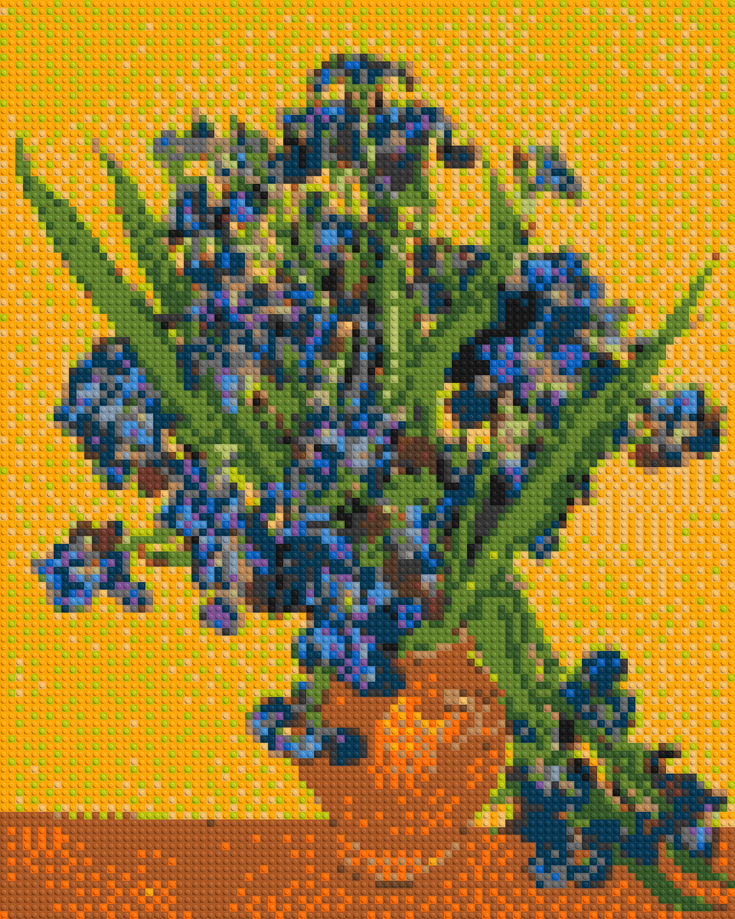 Vase with Irises by Vincent van Gogh - Brick Art Mosaic Kit 4x5 large