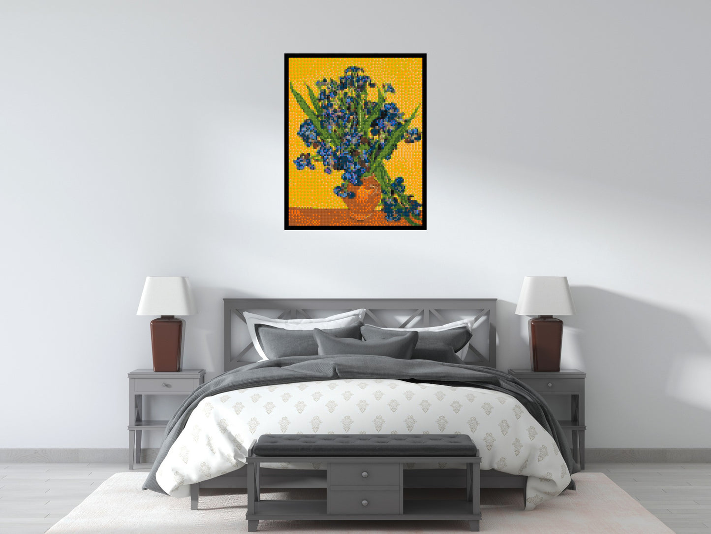 Vase with Irises by Vincent van Gogh - Brick Art Mosaic Kit 4x5 large
