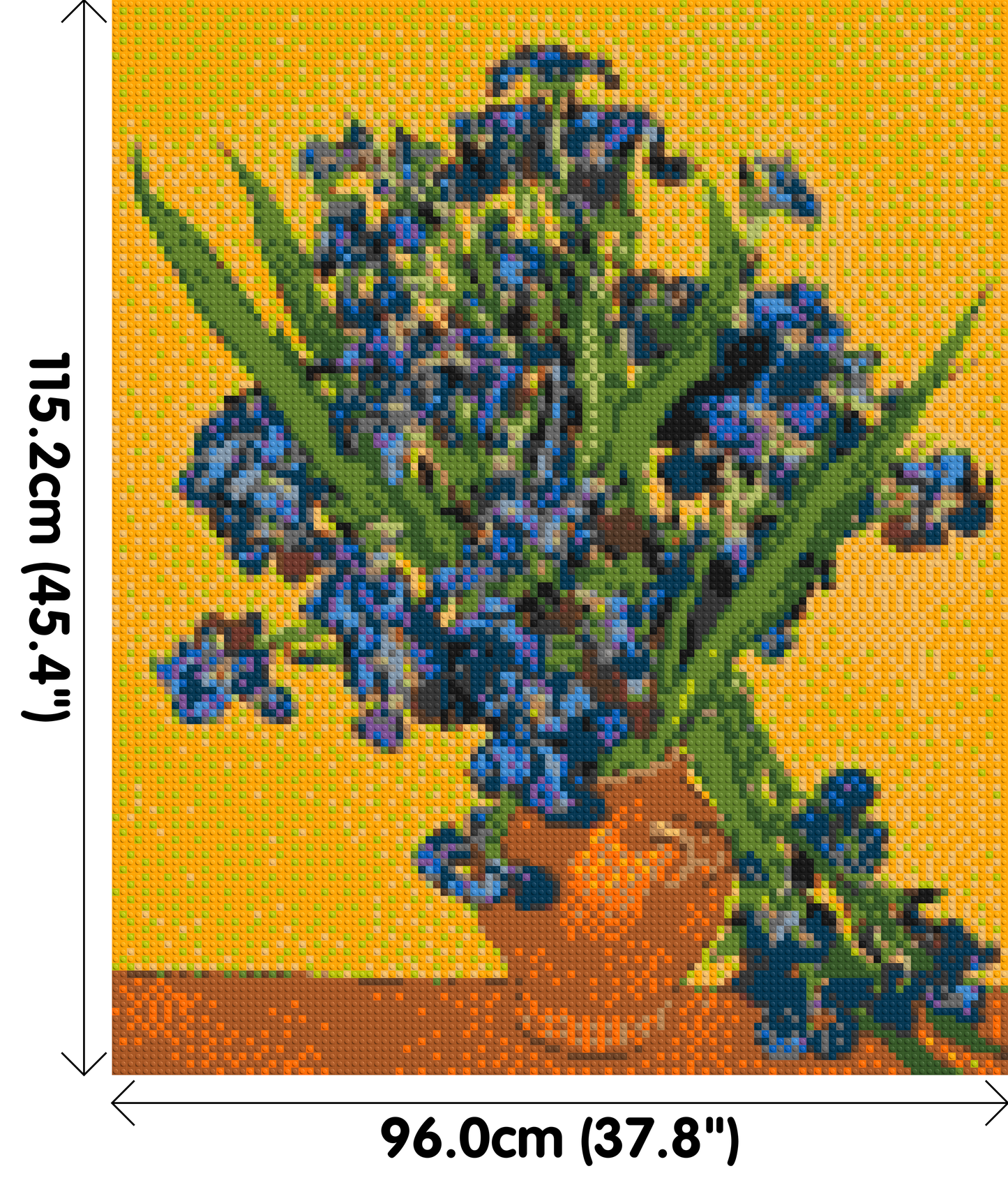 Vase with Irises by Vincent van Gogh - Brick Art Mosaic Kit 5x6 large