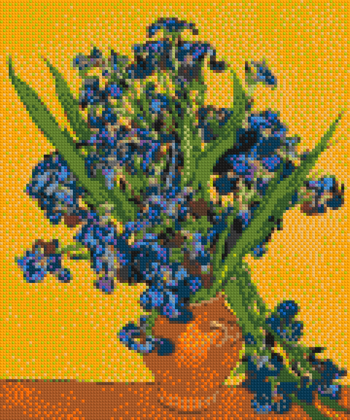 Vase with Irises by Vincent van Gogh - Brick Art Mosaic Kit 5x6 large