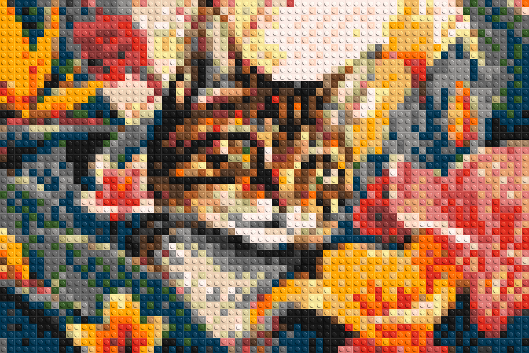 Tabby Cat in Tropical Flower Jungle Pop Art - Brick Art Mosaic Kit 3x2 large