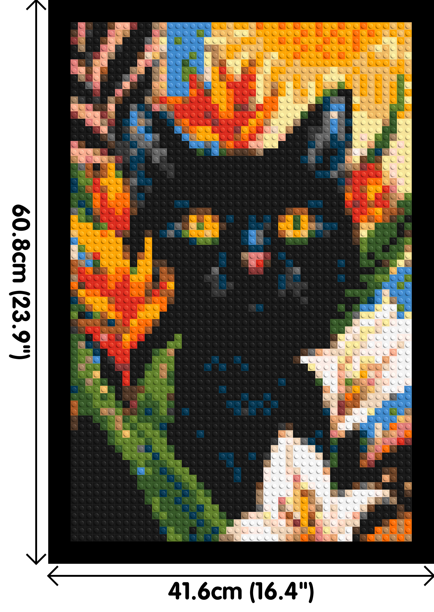Black Cat in Tropical Sun Illustration - Brick Art Mosaic Kit 2x3 large