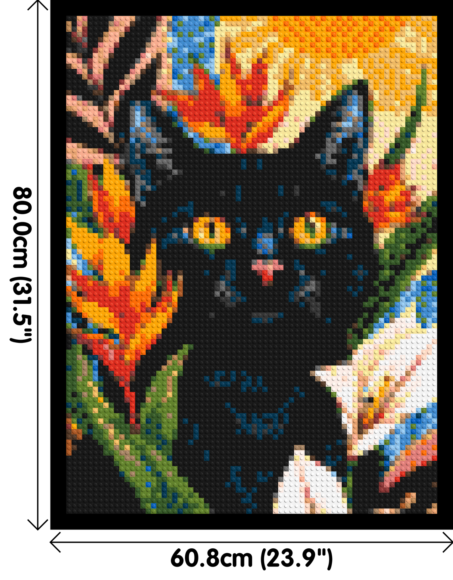 Black Cat in Tropical Sun Illustration - Brick Art Mosaic Kit 3x4 large