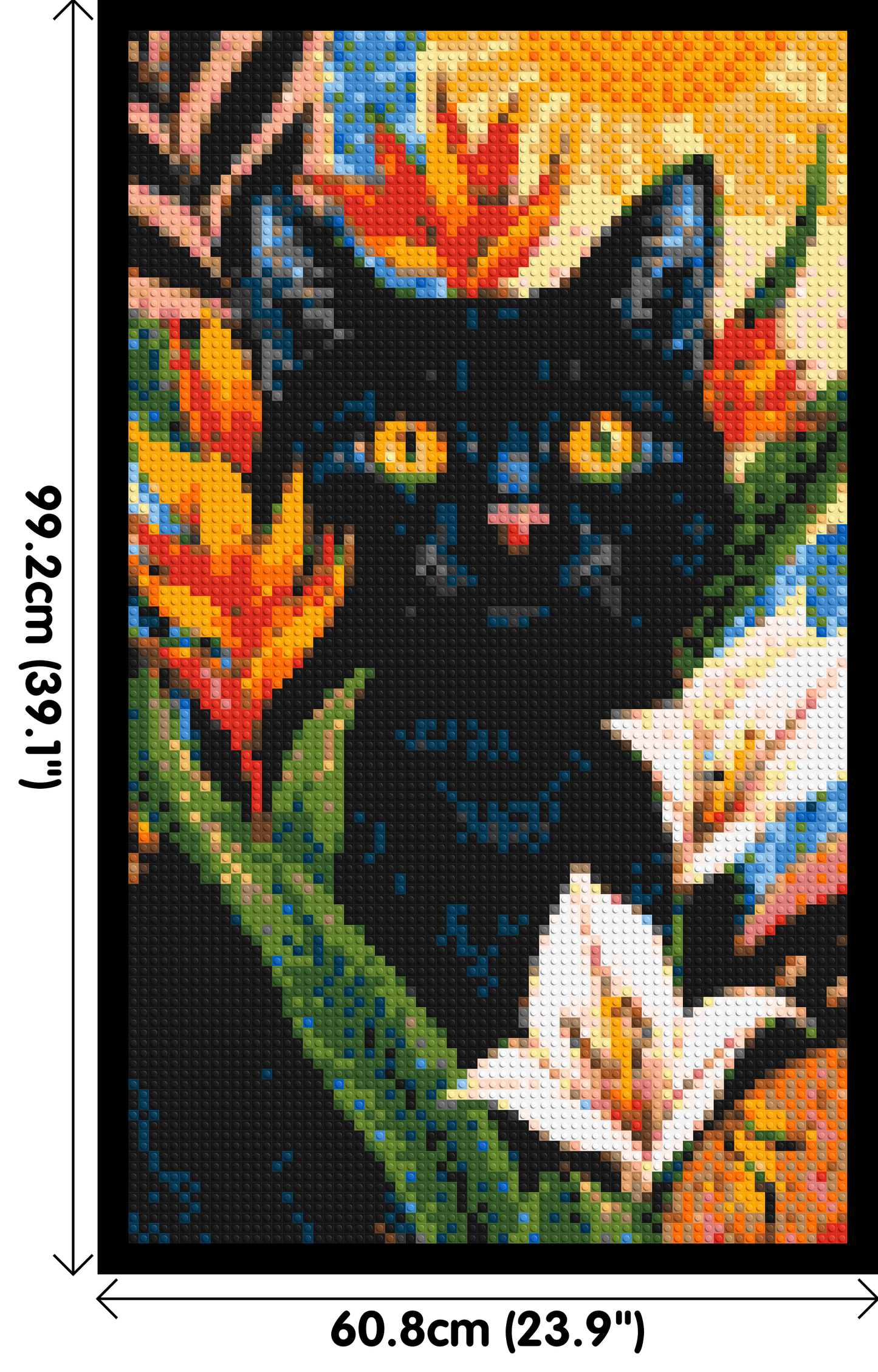 Black Cat in Tropical Sun Illustration - Brick Art Mosaic Kit 3x5 large