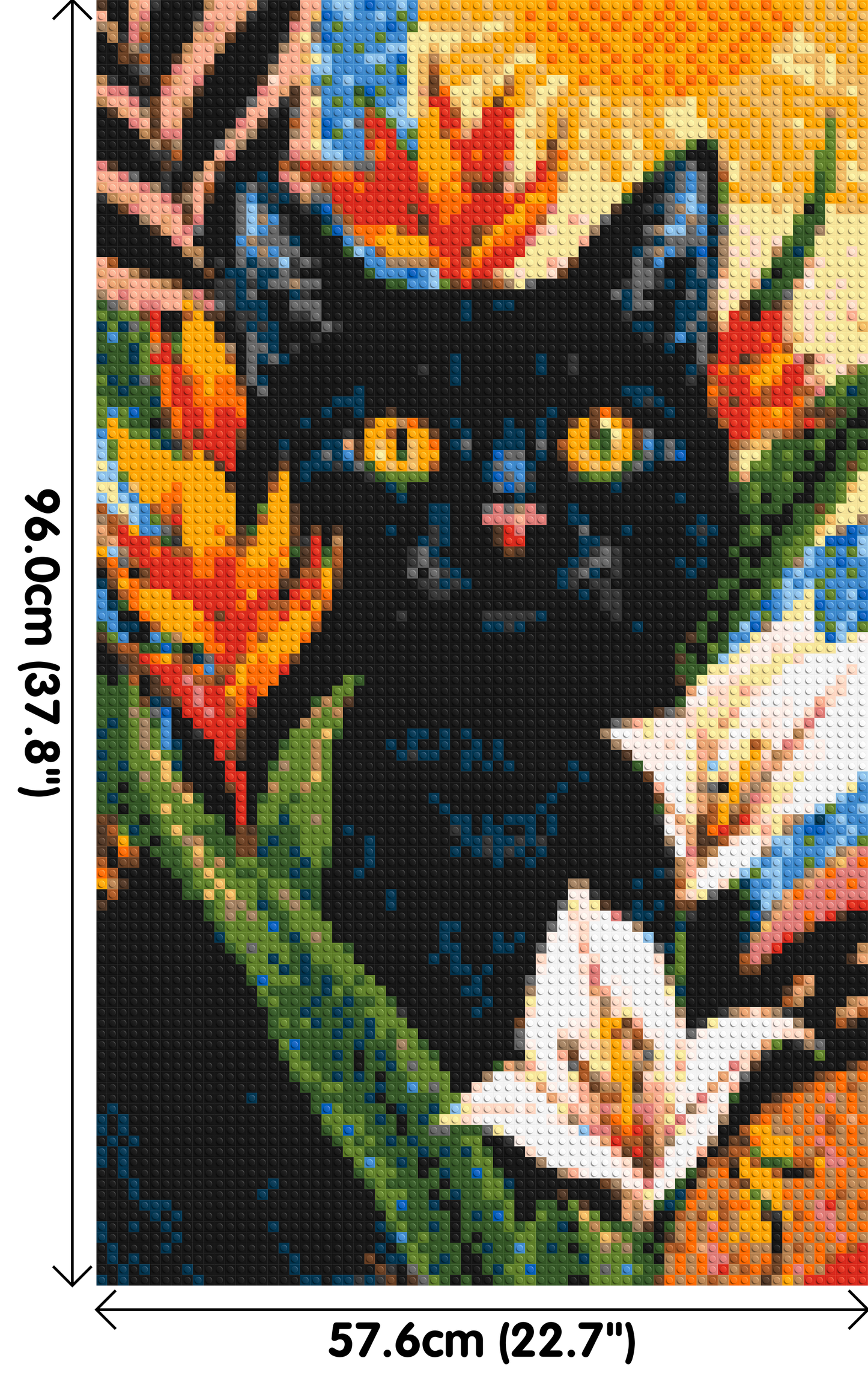 Black Cat in Tropical Sun Illustration - Brick Art Mosaic Kit 3x5 large