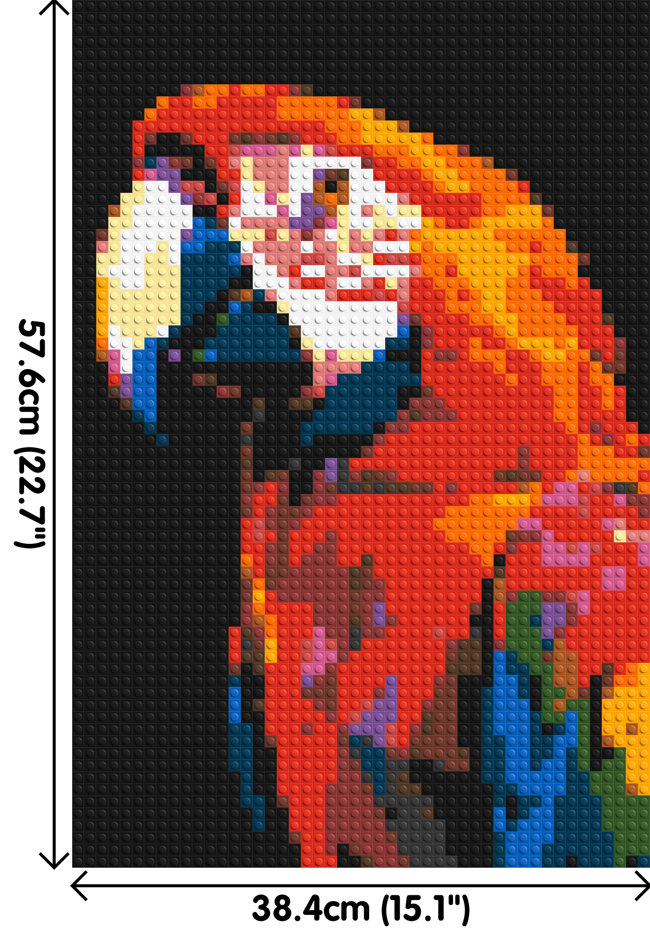 Scarlet Macaw Geometric Pop Art - Brick Art Mosaic Kit 2x3 large