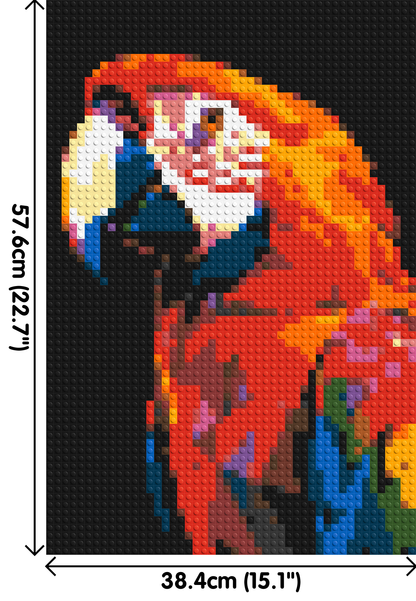 Scarlet Macaw Geometric Pop Art - Brick Art Mosaic Kit 2x3 large
