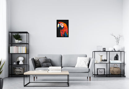 Scarlet Macaw Geometric Pop Art - Brick Art Mosaic Kit 2x3 large