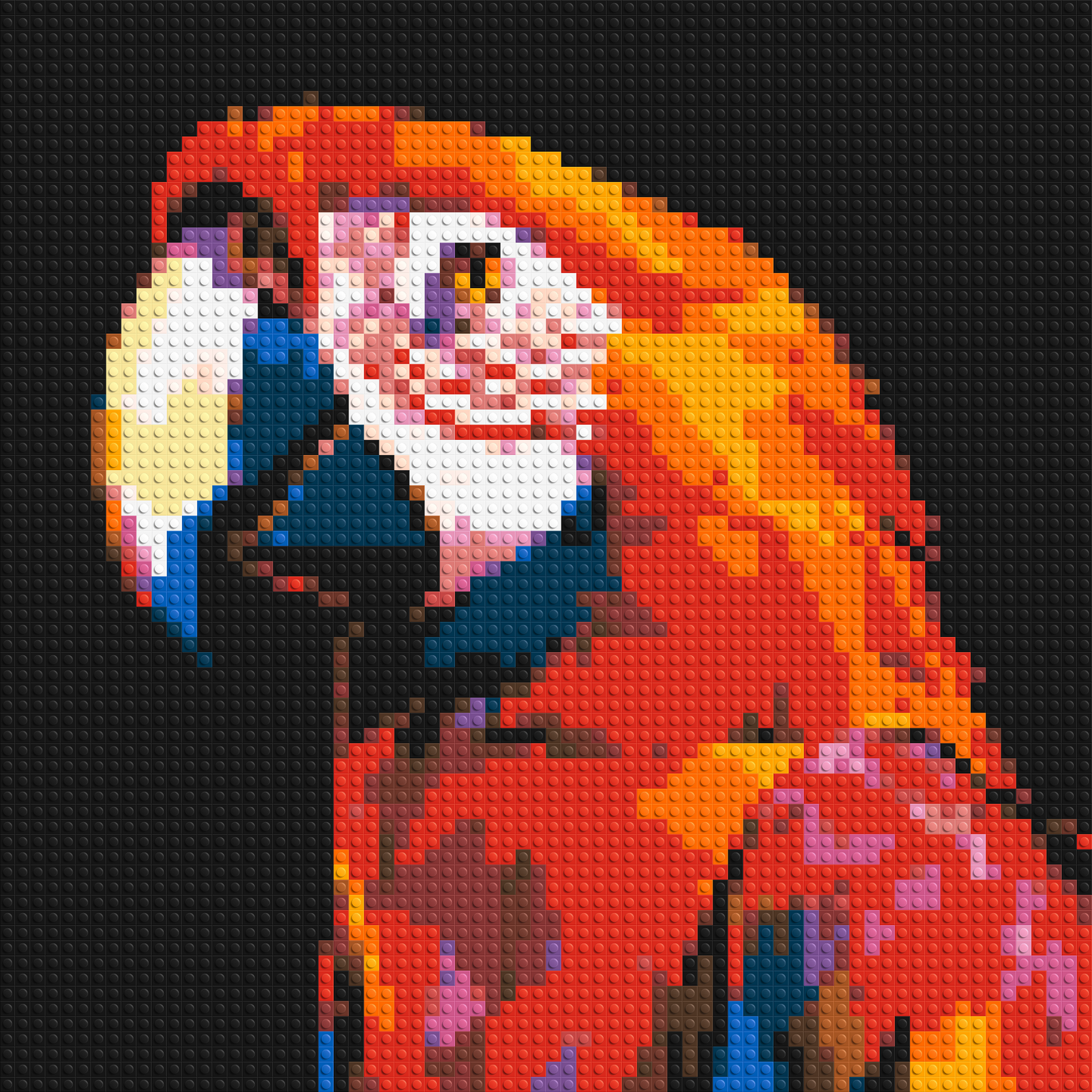 Scarlet Macaw Geometric Pop Art - Brick Art Mosaic Kit 3x3 large