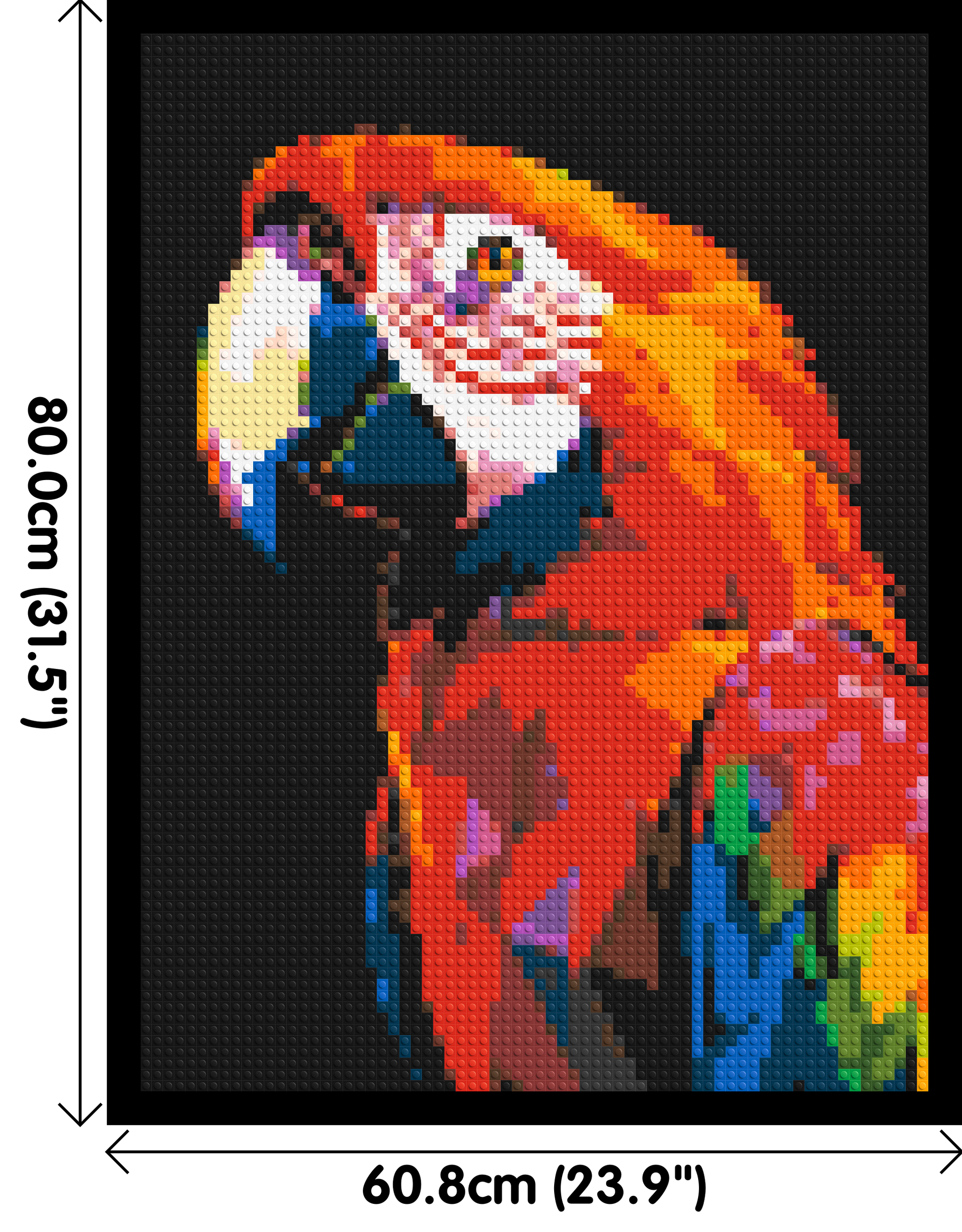 Scarlet Macaw Geometric Pop Art - Brick Art Mosaic Kit 3x4 dimensions with frame